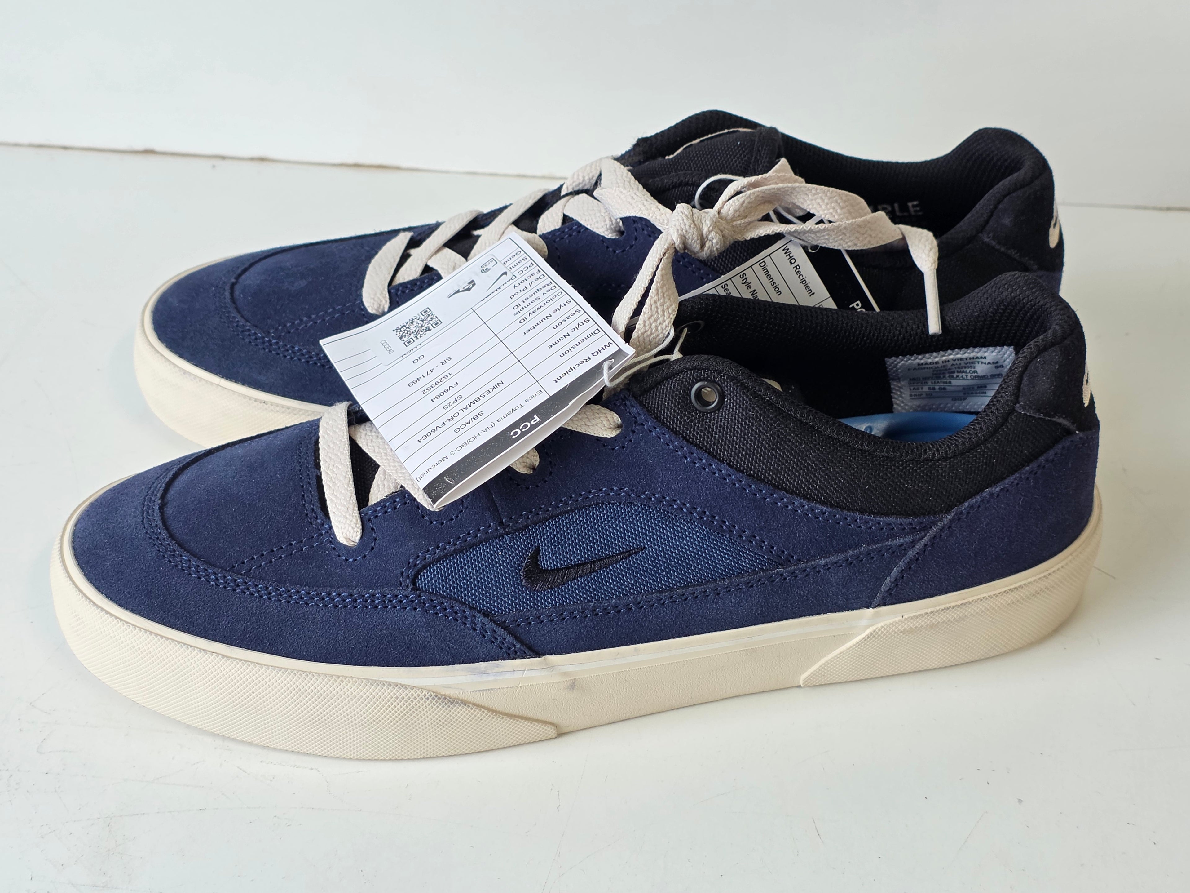Nike SB Malor Navy Leather Sample Skate Shoes Prototype Men’s Size M9