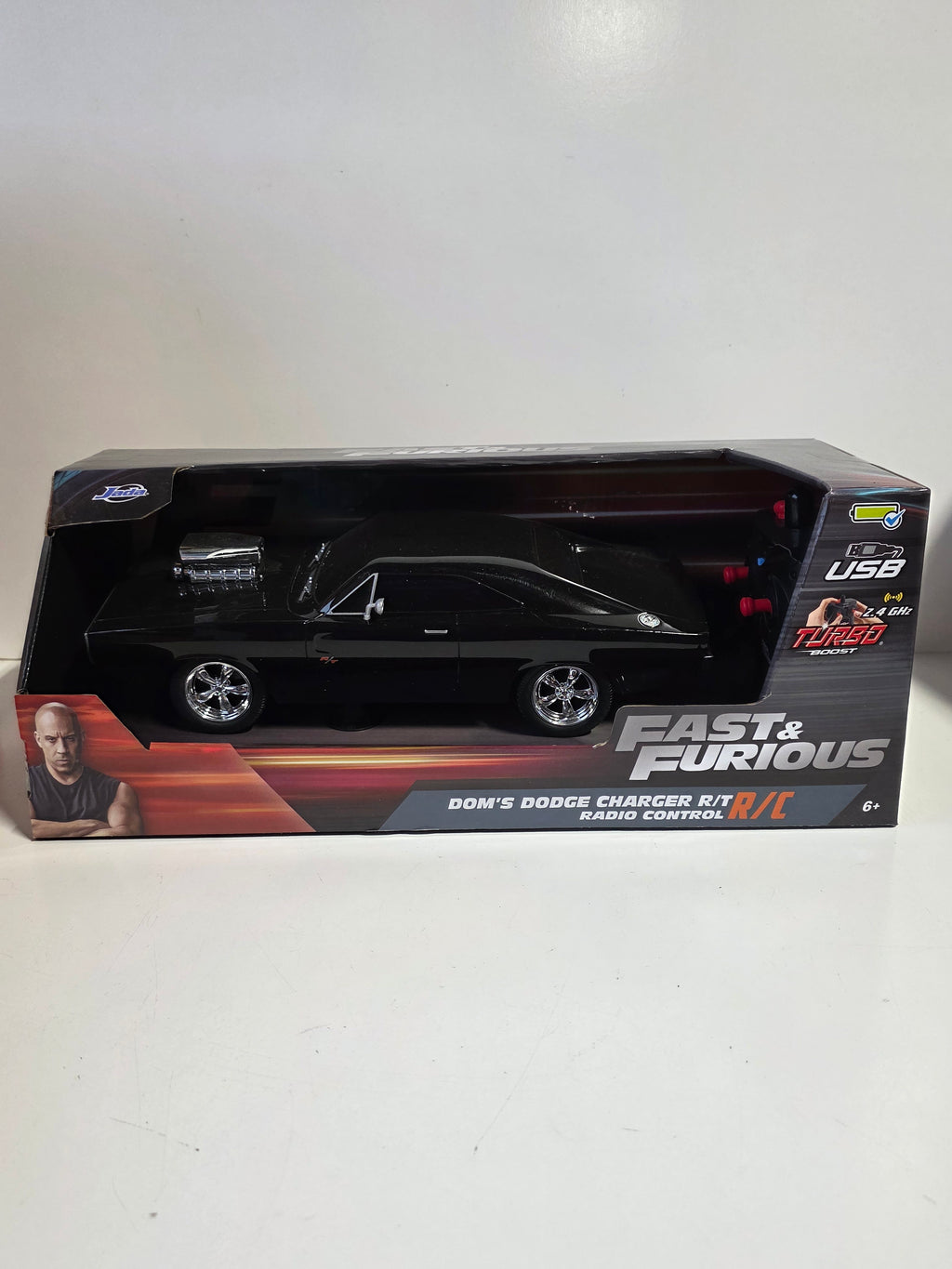 Fast & Furious Dom’s Dodge Charger R/T Black RC Car USB Rechargeable 2.4GHz Model