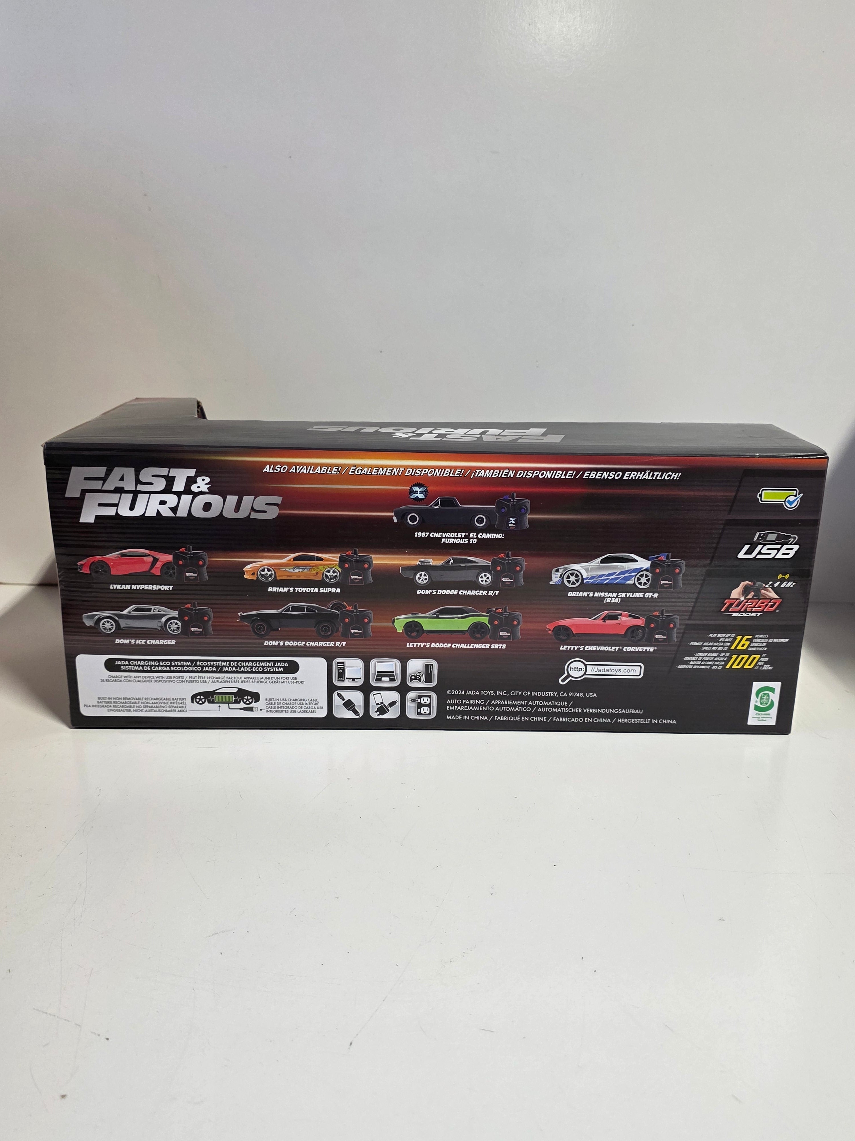 Fast & Furious Dom’s Dodge Charger R/T Black RC Car USB Rechargeable 2.4GHz Model