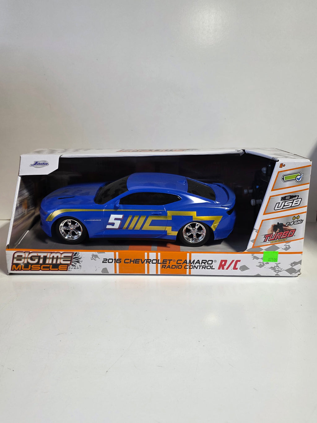 Bigtime Muscle 2016 Chevrolet Camaro Blue RC Car USB Rechargeable 2.4GHz Toy Model