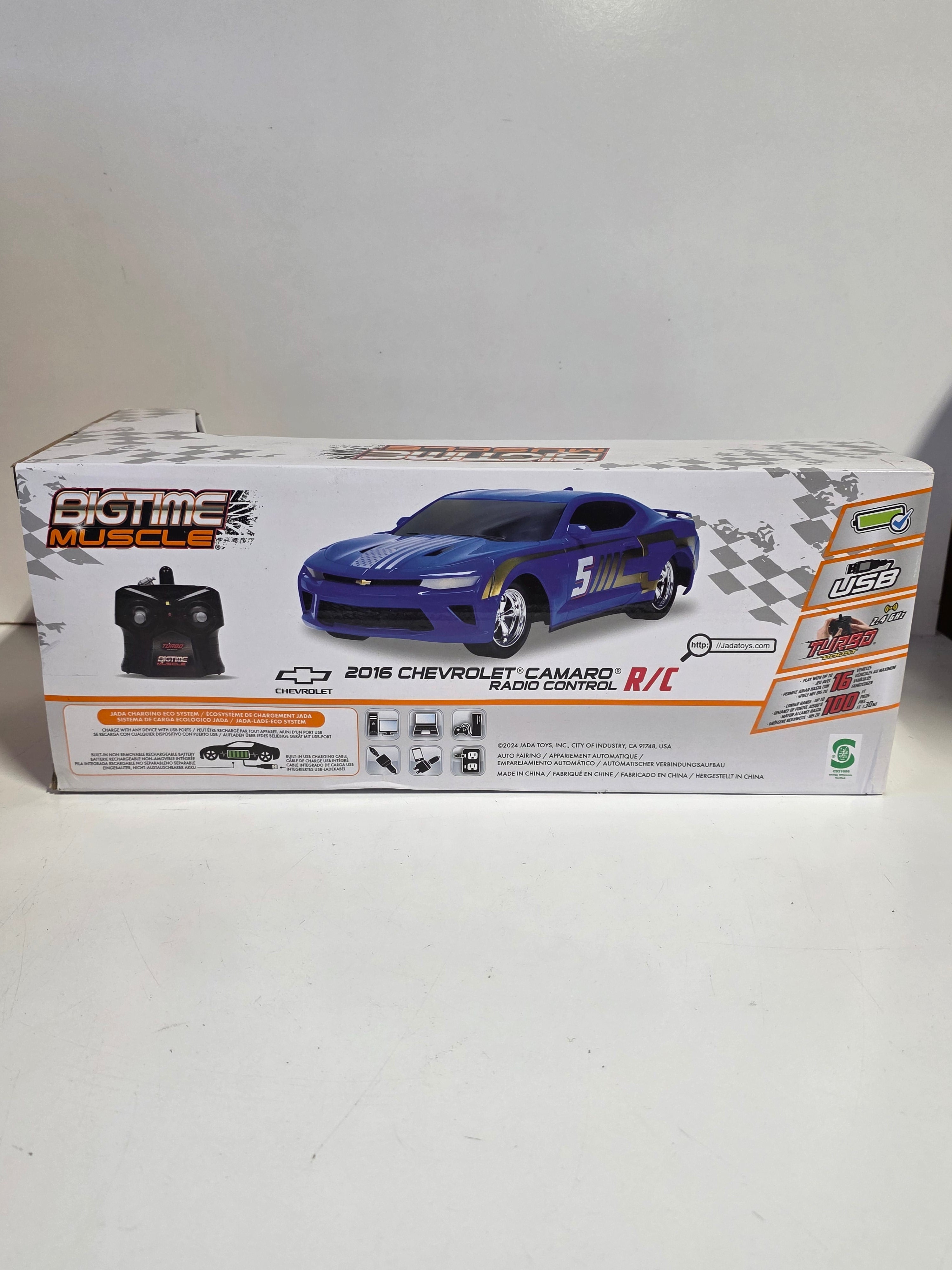 Bigtime Muscle 2016 Chevrolet Camaro Blue RC Car USB Rechargeable 2.4GHz Toy Model