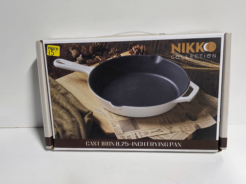 Nikko Collection Cast Iron 8.25 Inch Frying Pan Enamel Coated Skillet Kitchen Cookware