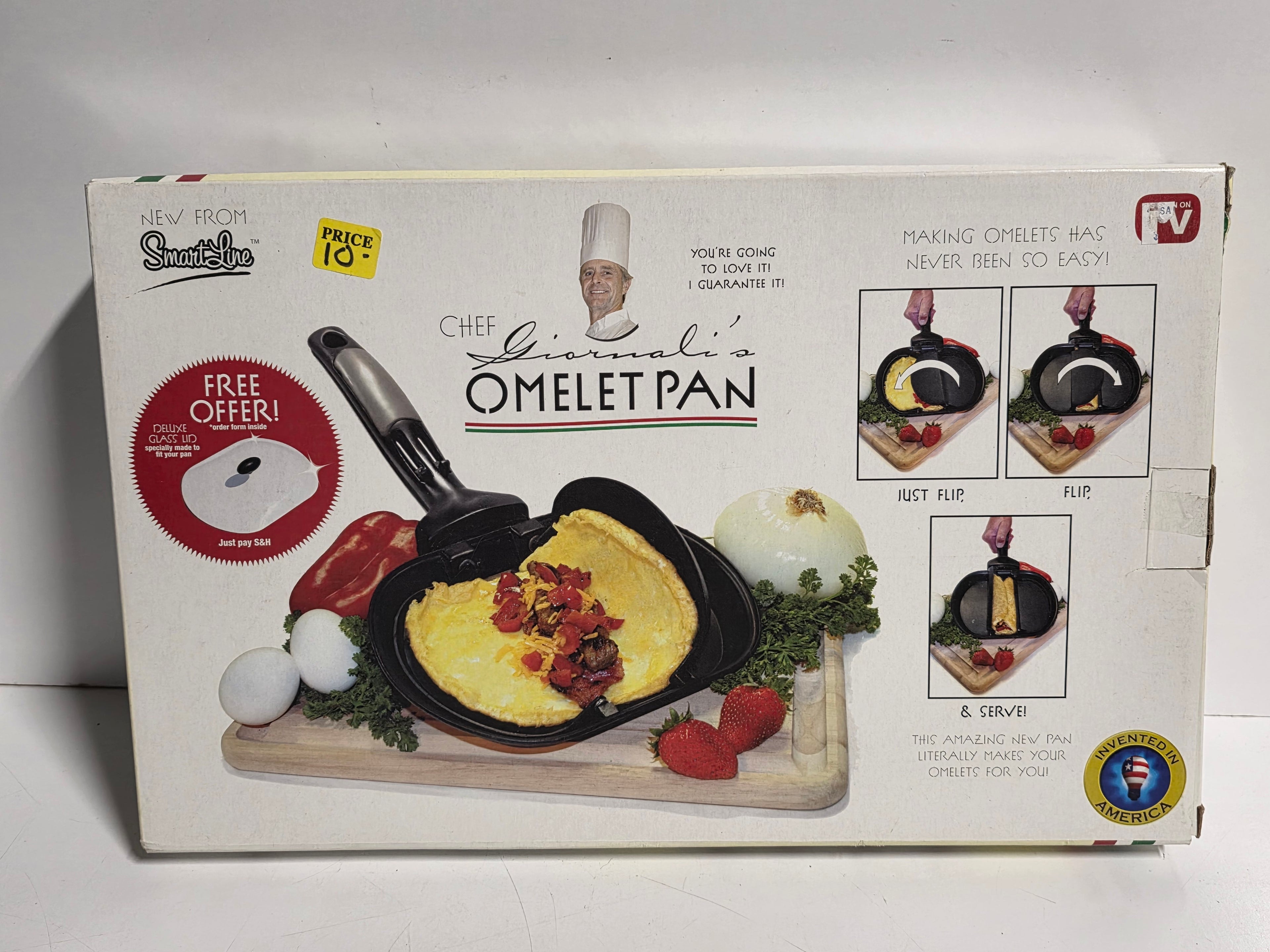 Chef Giraudi Omelet Pan SmartLive Nonstick Folding Skillet Easy Flip Breakfast Cooker