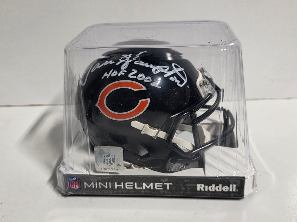 Dan Hampton Signed Chicago Bears Riddell Mini Helmet HOF 2002 Beckett Witness COA