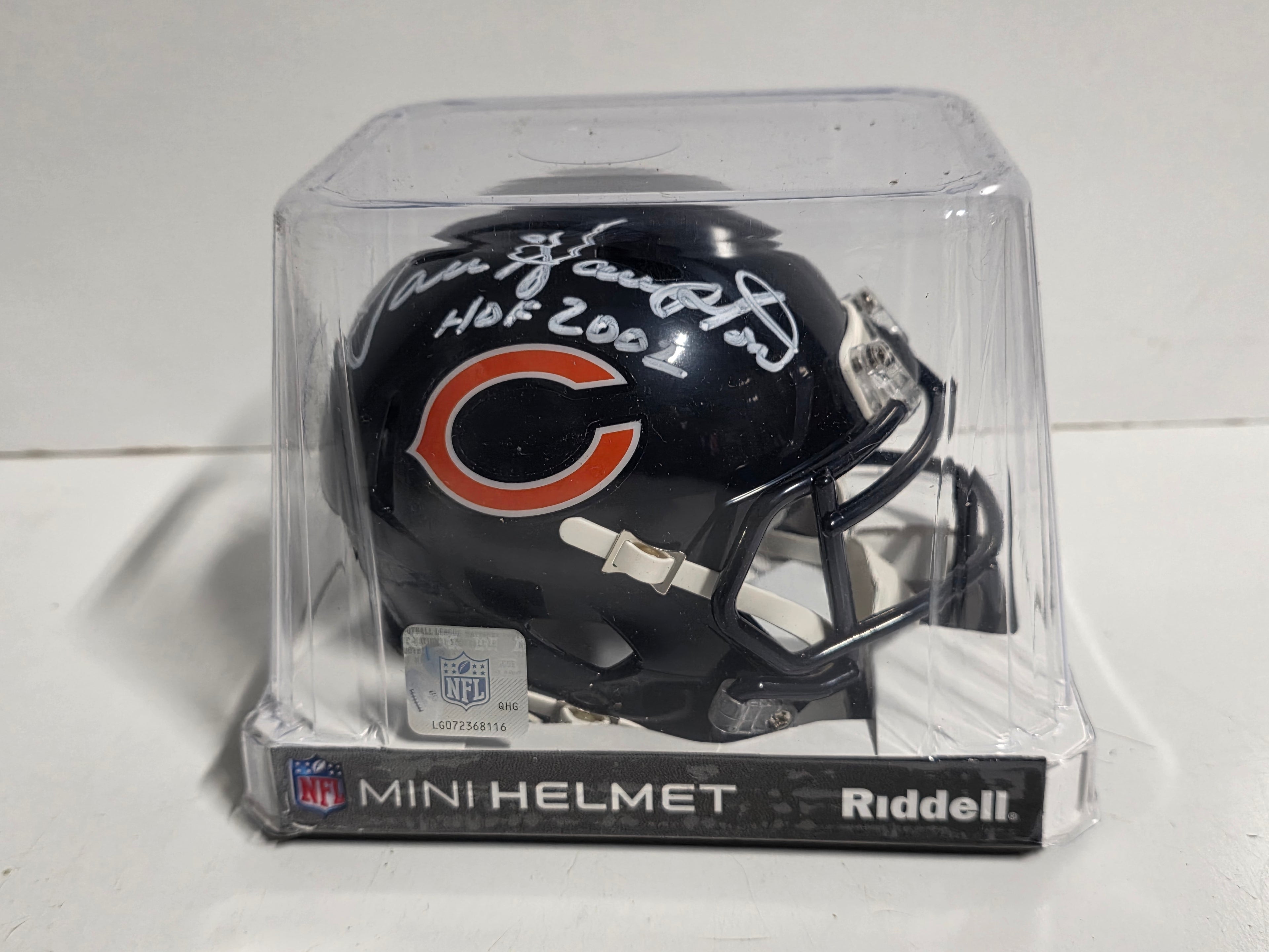 Dan Hampton Signed Chicago Bears Riddell Mini Helmet HOF 2002 Beckett Witness COA
