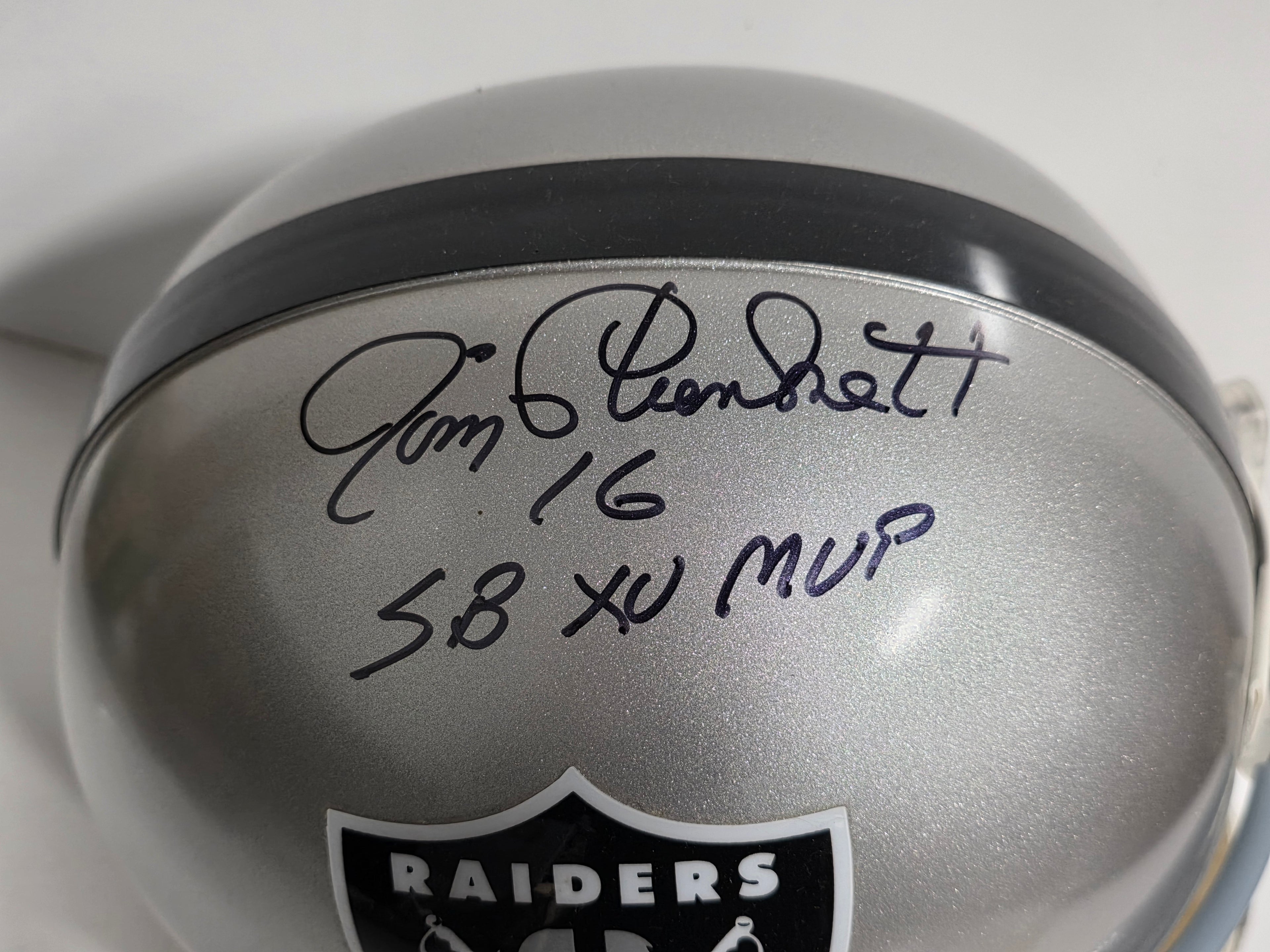Riddell Raiders Full Size Helmet Autographed by Jim Plunkett SB XV MVP Inscribed
