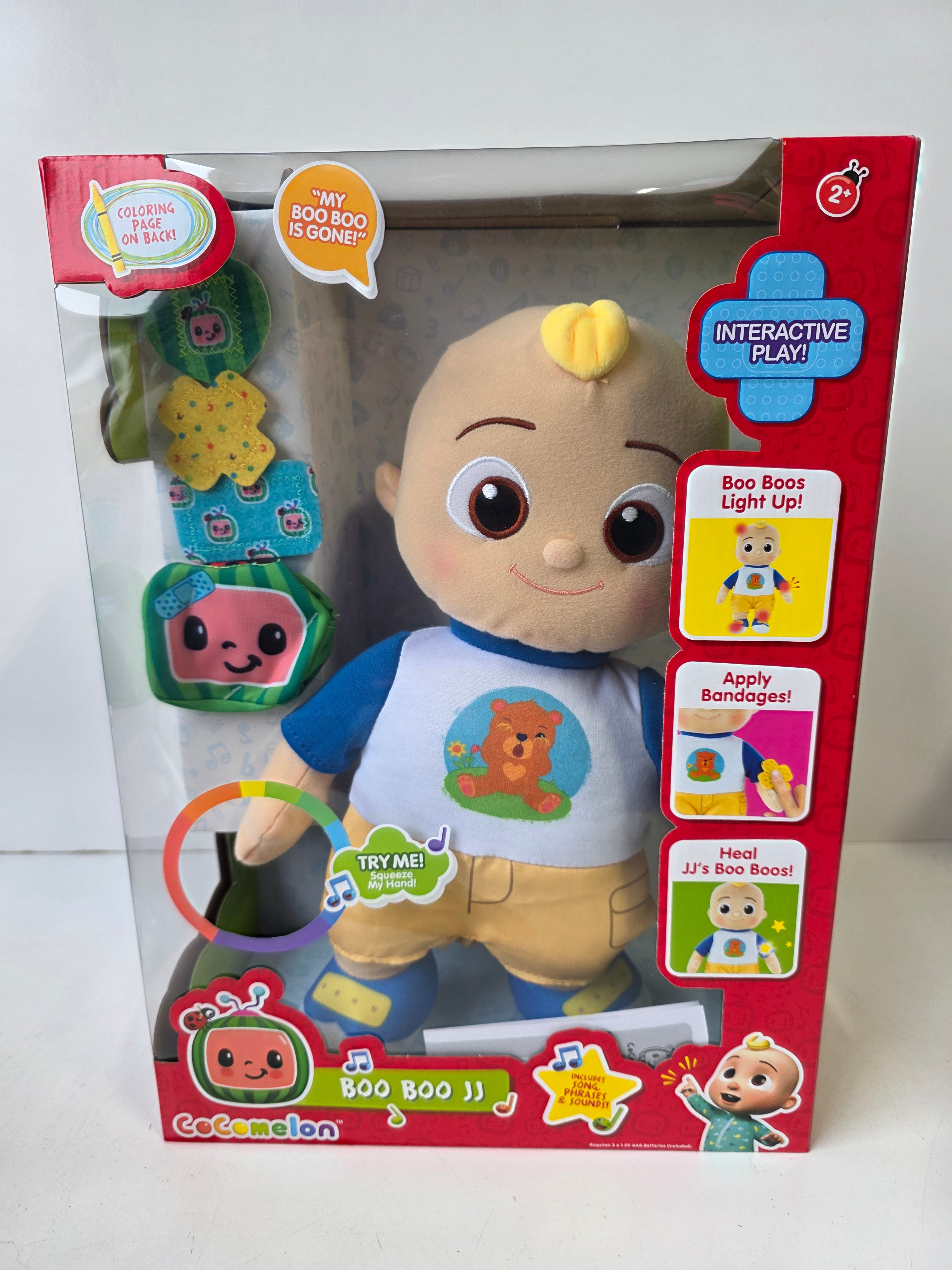 CoComelon Boo Boo JJ Interactive Light-Up Plush Doll With Bandages and Healing Playset