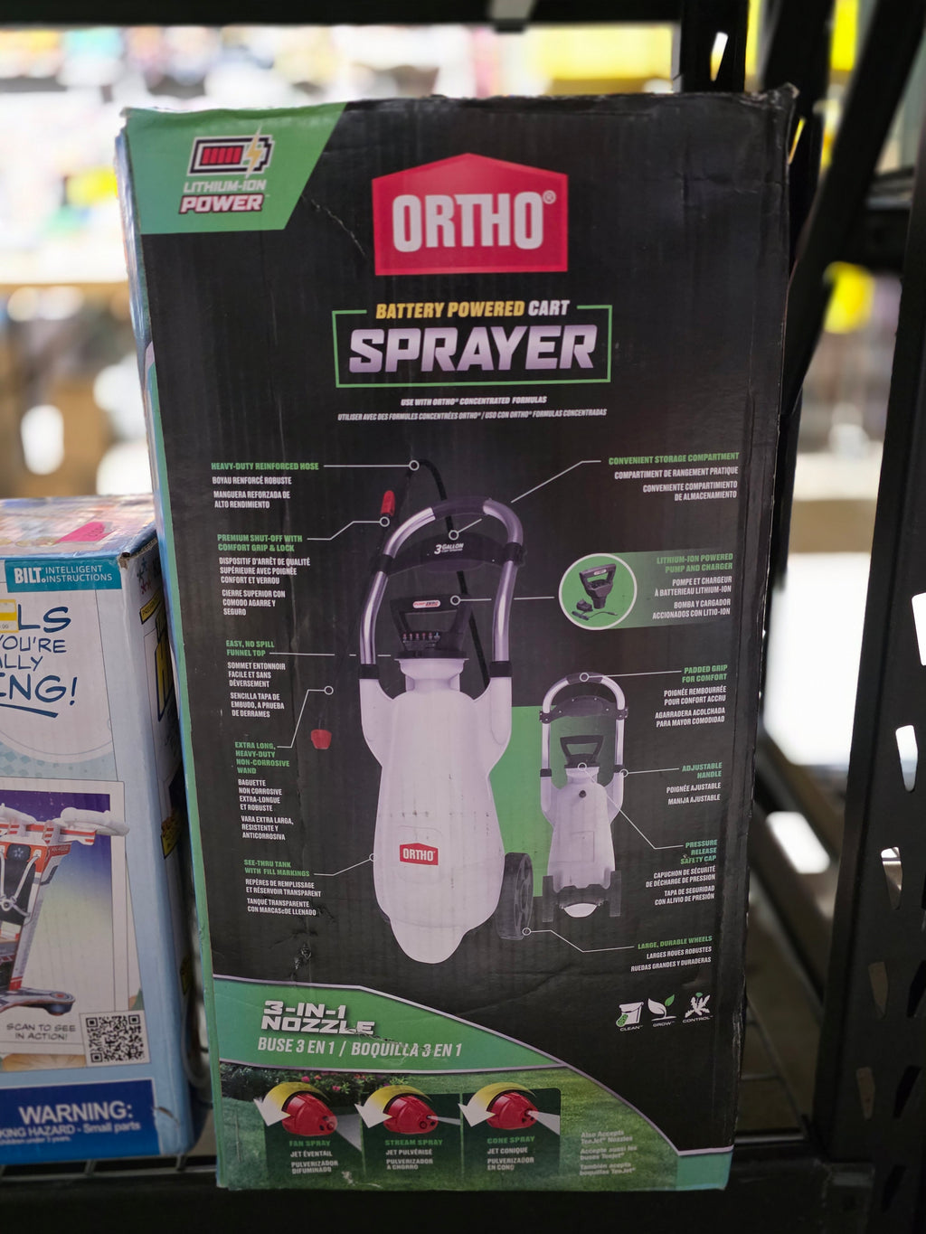 Ortho Battery Powered Cart Sprayer 3-Gallon Lithium-Ion Yard and Garden Treatment System