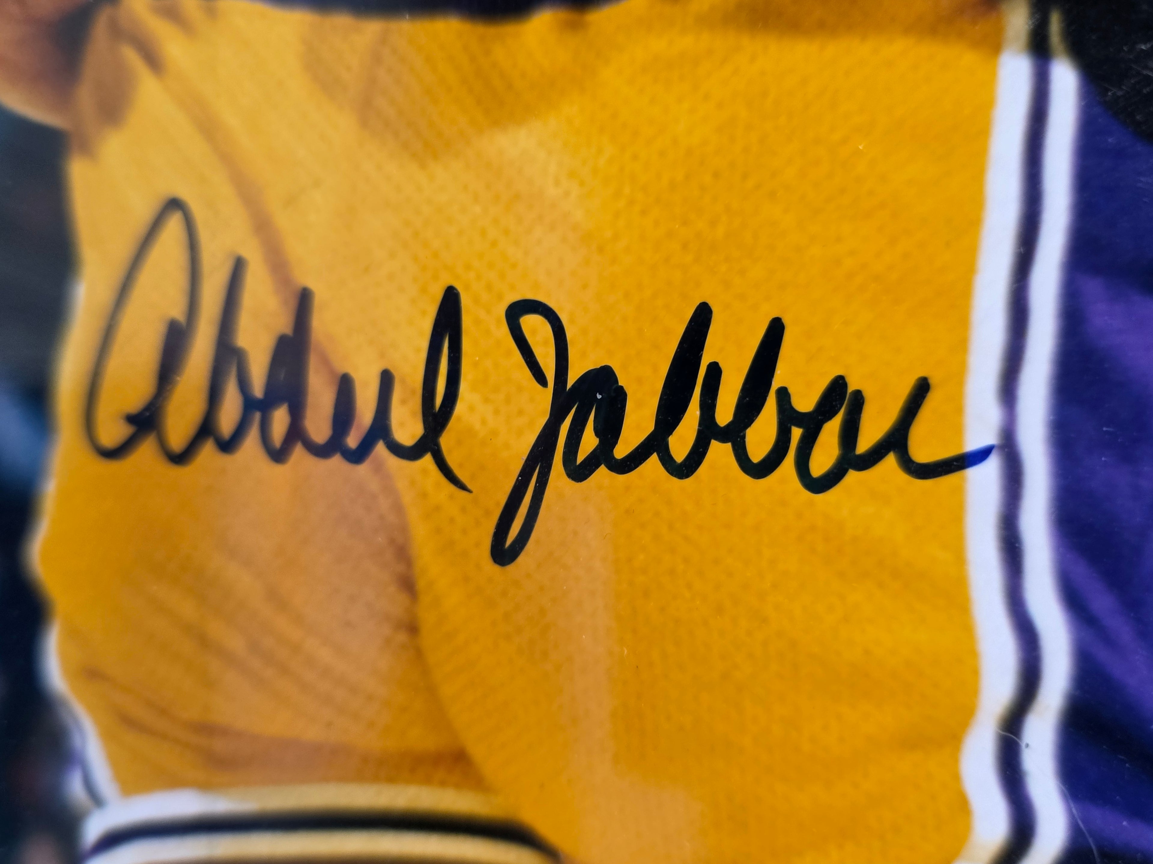Steiner Authenticated Signed 16x20 Photo Kareem Abdul Jabbar Magic Johnson Lakers Display