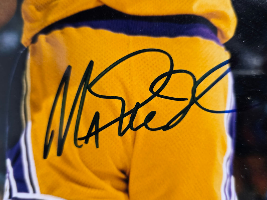 Steiner Authenticated Signed 16x20 Photo Kareem Abdul Jabbar Magic Johnson Lakers Display