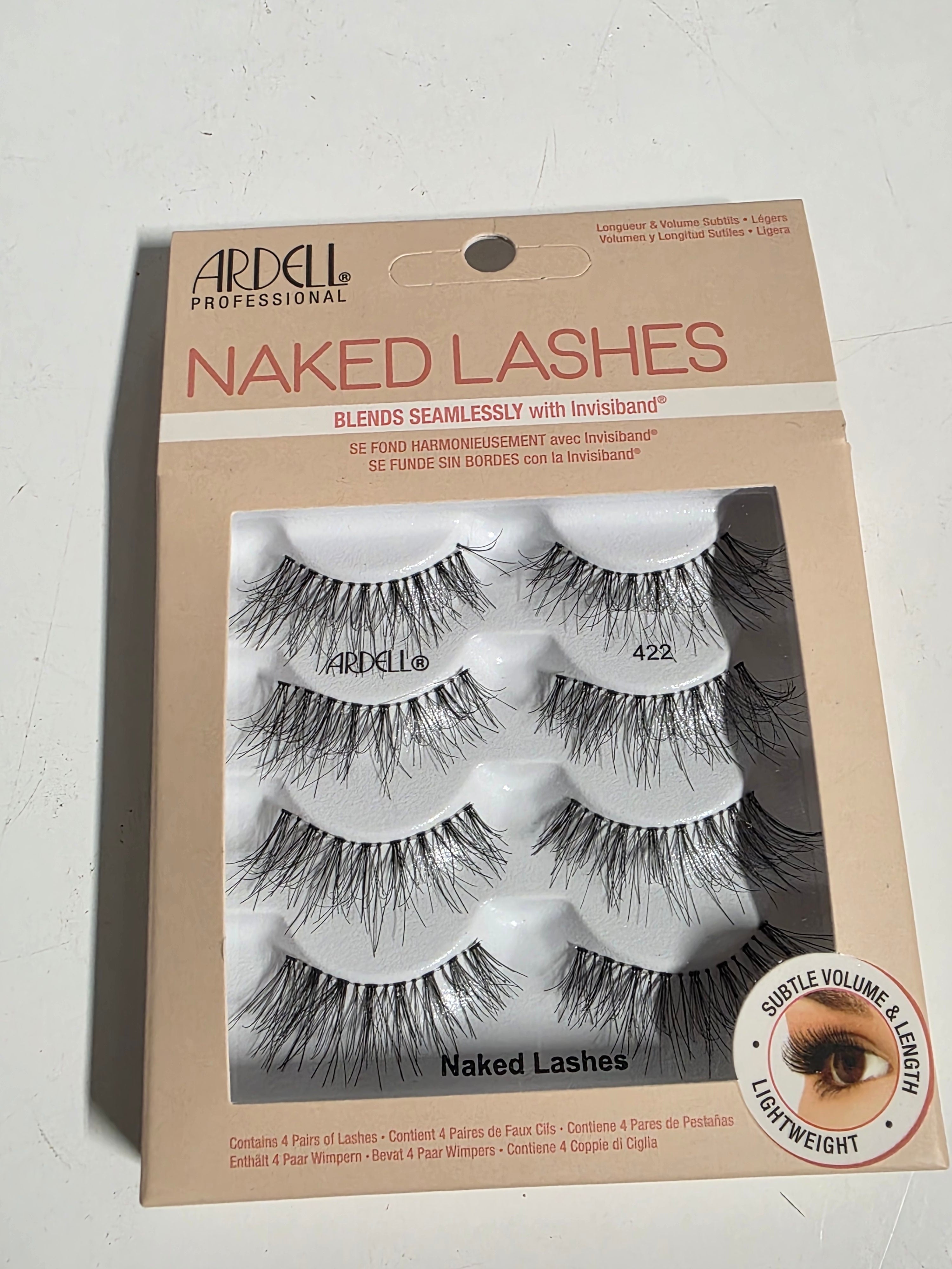 Ardell Professional Naked Lashes 422 Four Pair Lightweight Invisiband Natural Lash Set