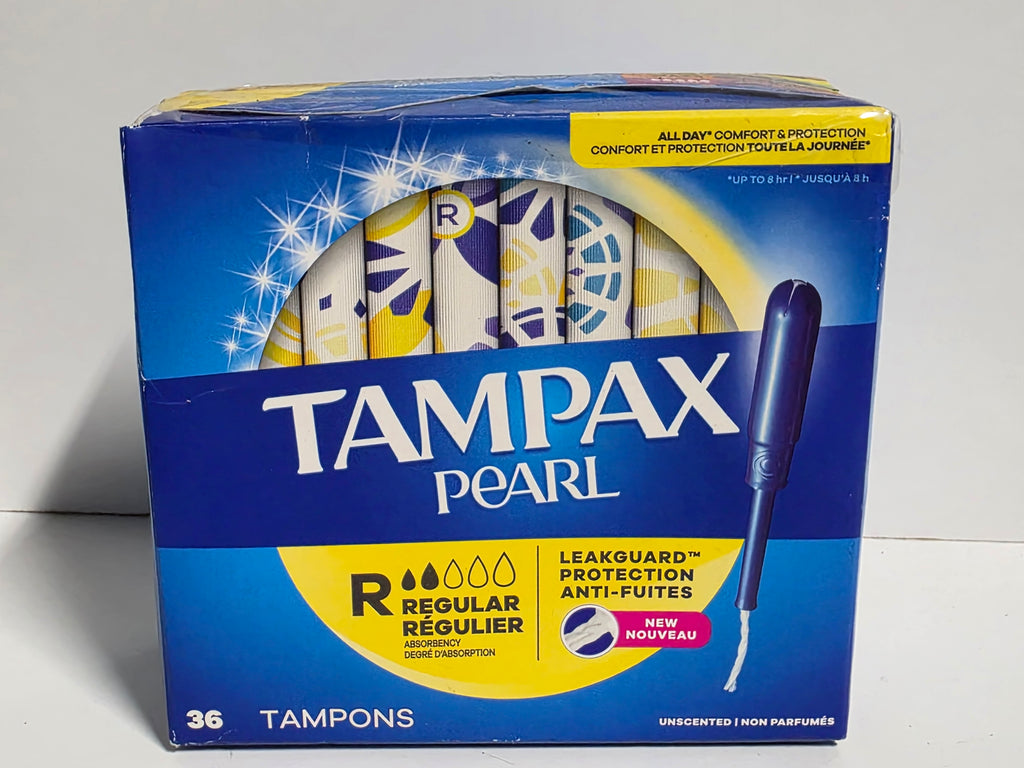 Tampax Pearl Regular Unscented 36 Count LeakGuard Protection Plastic Applicator Tampons