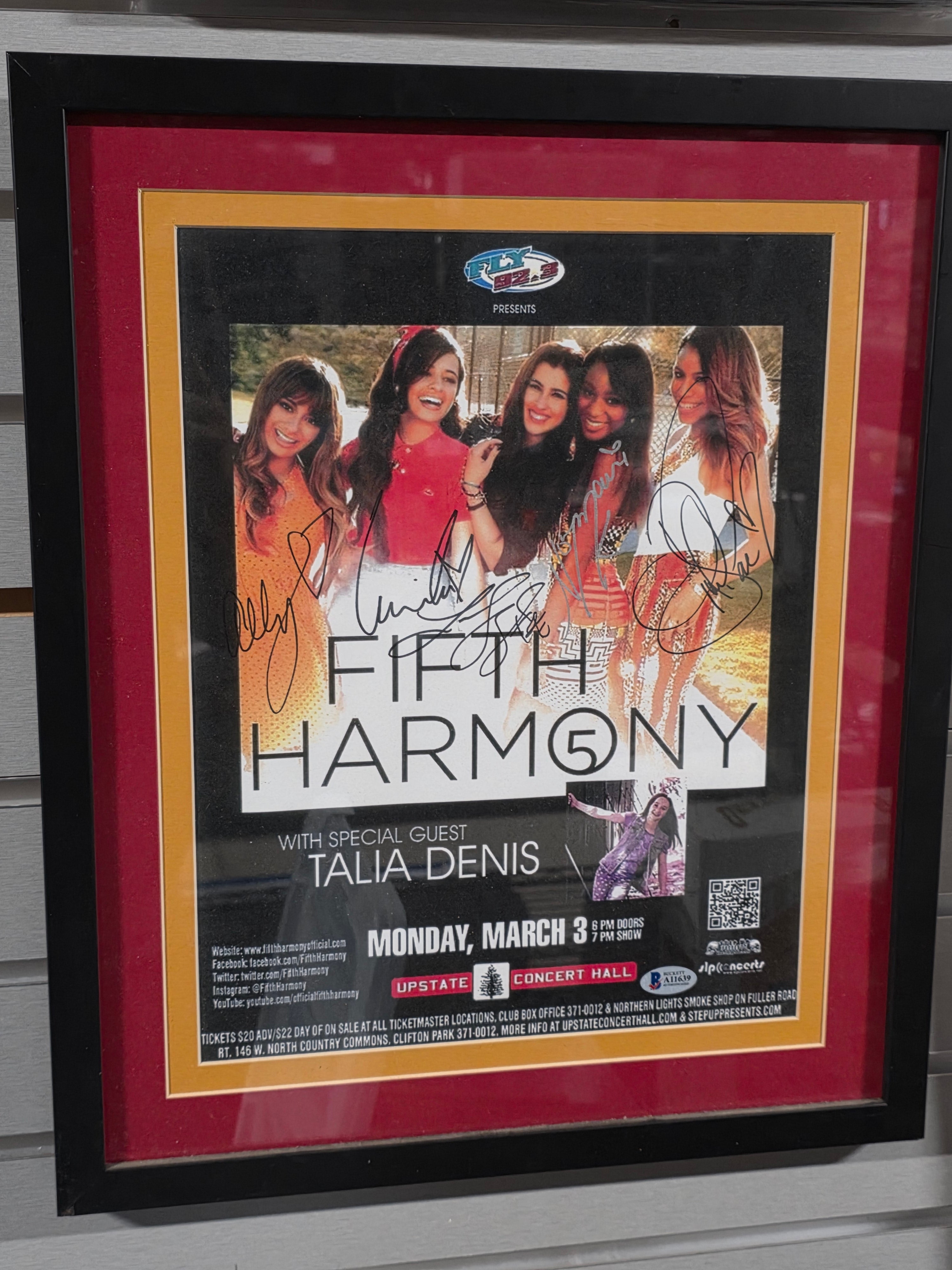 Signed Autograph Fifth Harmony Framed Concert Poster Display Collectible Piece
