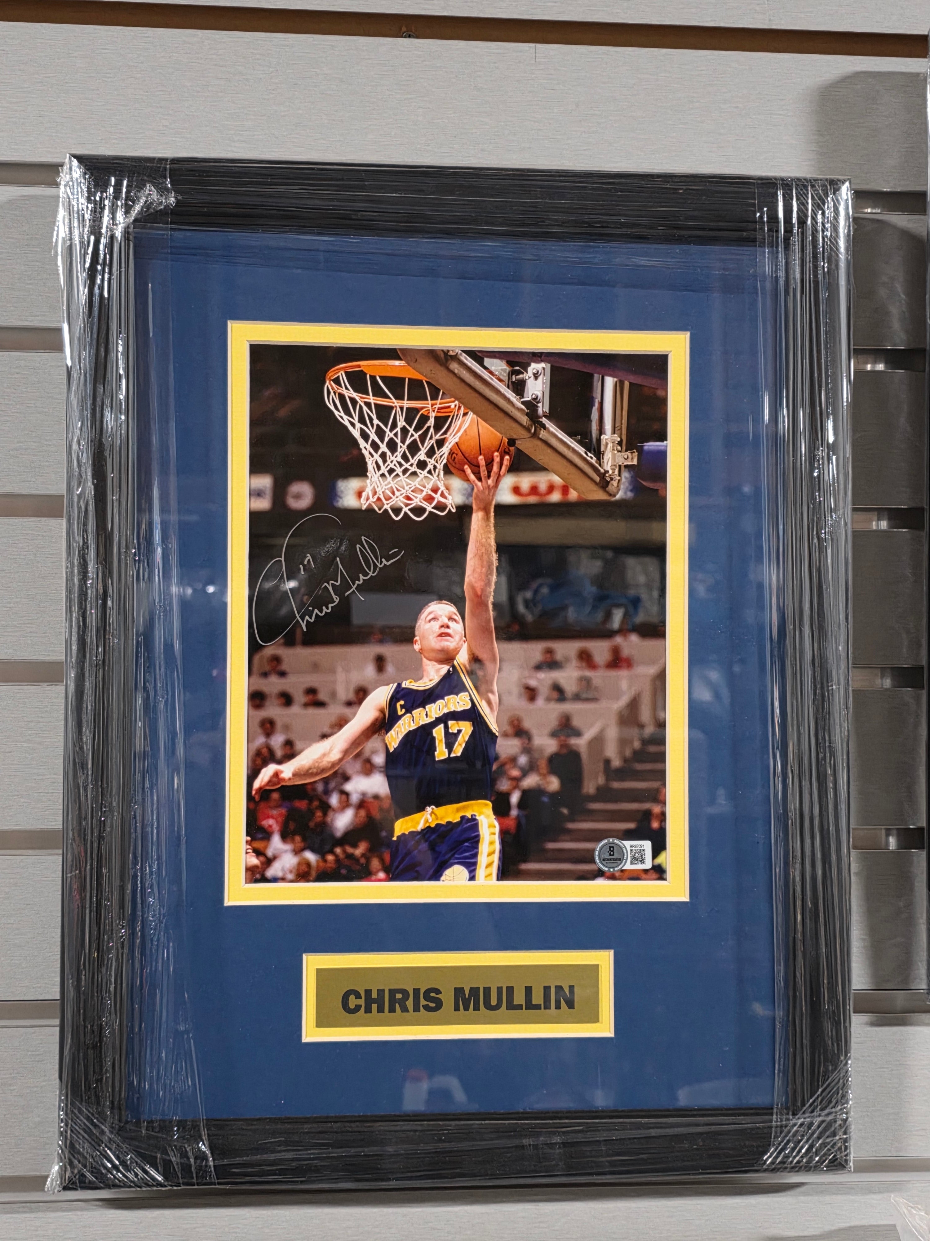 Signed Autograph Chris Mullin Golden State Warriors Framed Basketball Photo Display