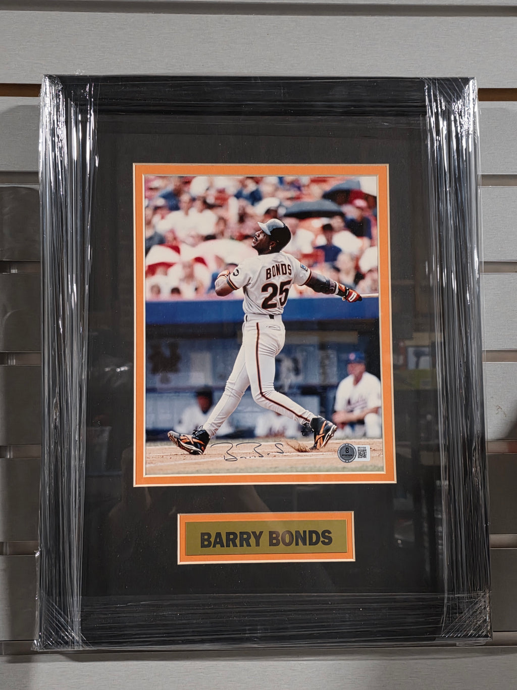 Signed Autograph Barry Bonds San Francisco Giants Framed Baseball Photo Display
