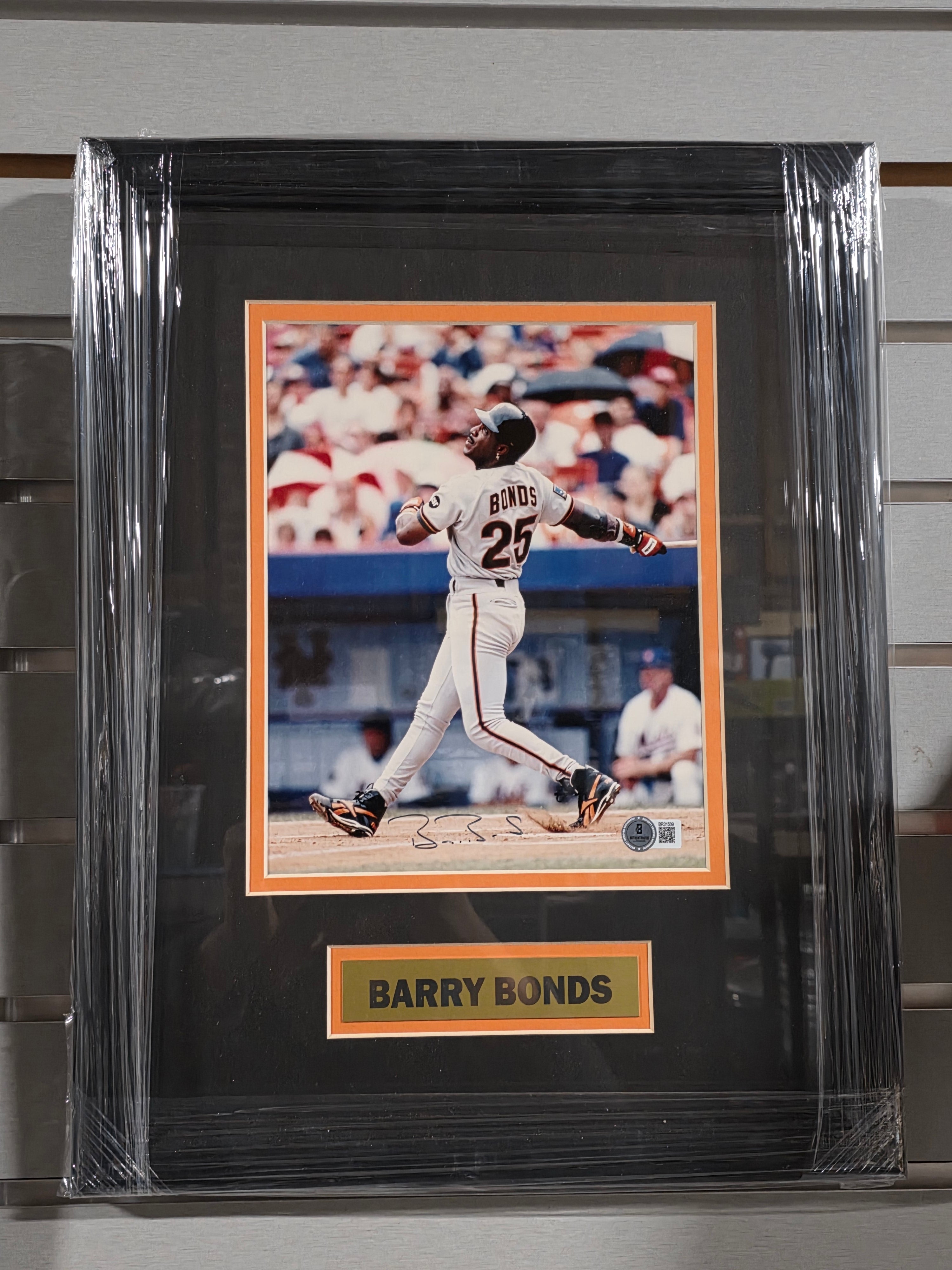 Signed Autograph Barry Bonds San Francisco Giants Framed Baseball Photo Display