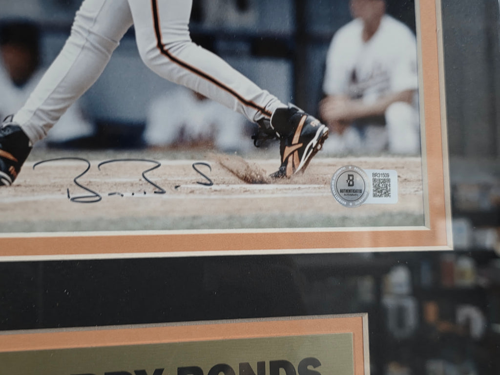 Signed Autograph Barry Bonds San Francisco Giants Framed Baseball Photo Display