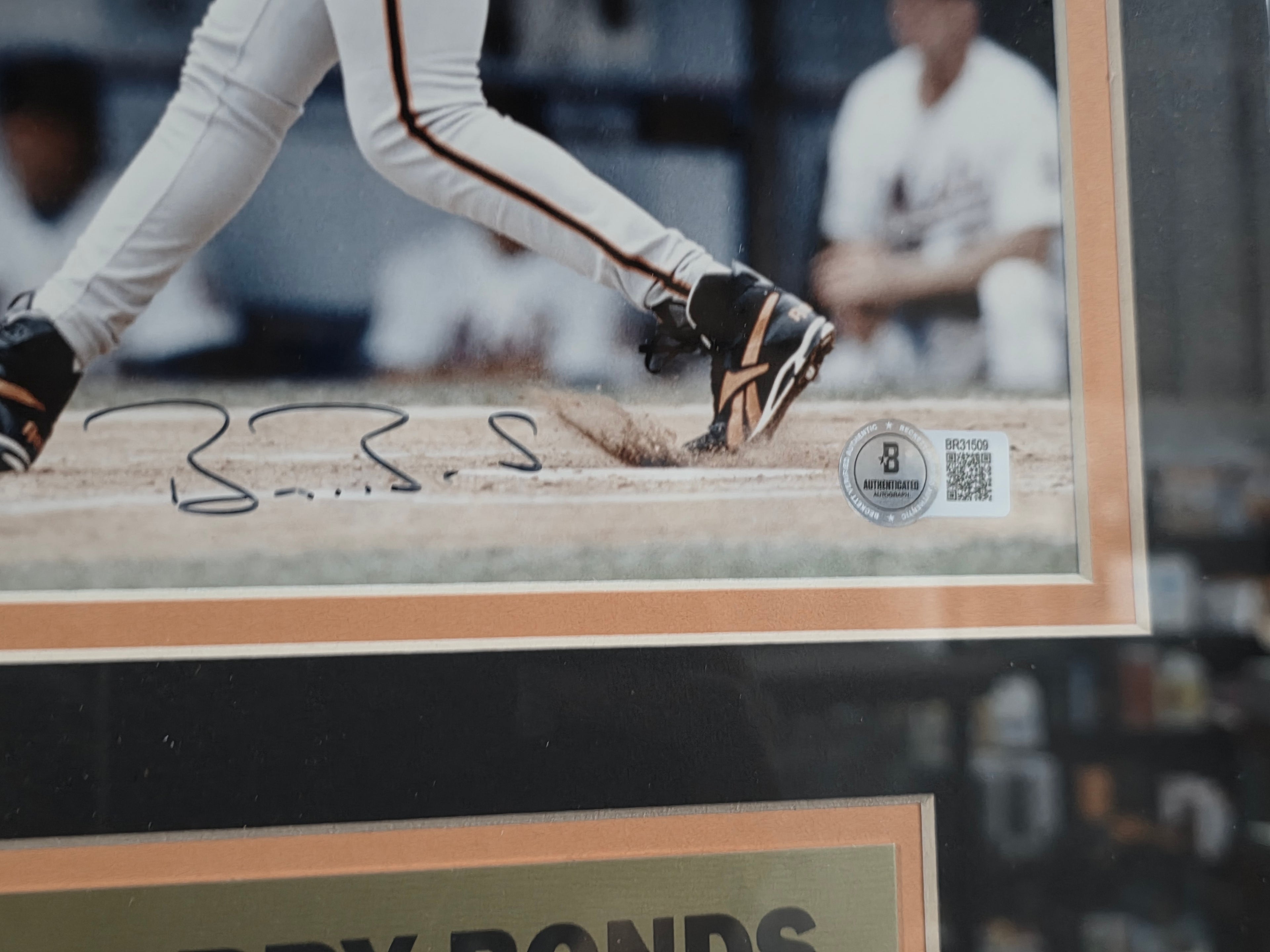 Signed Autograph Barry Bonds San Francisco Giants Framed Baseball Photo Display
