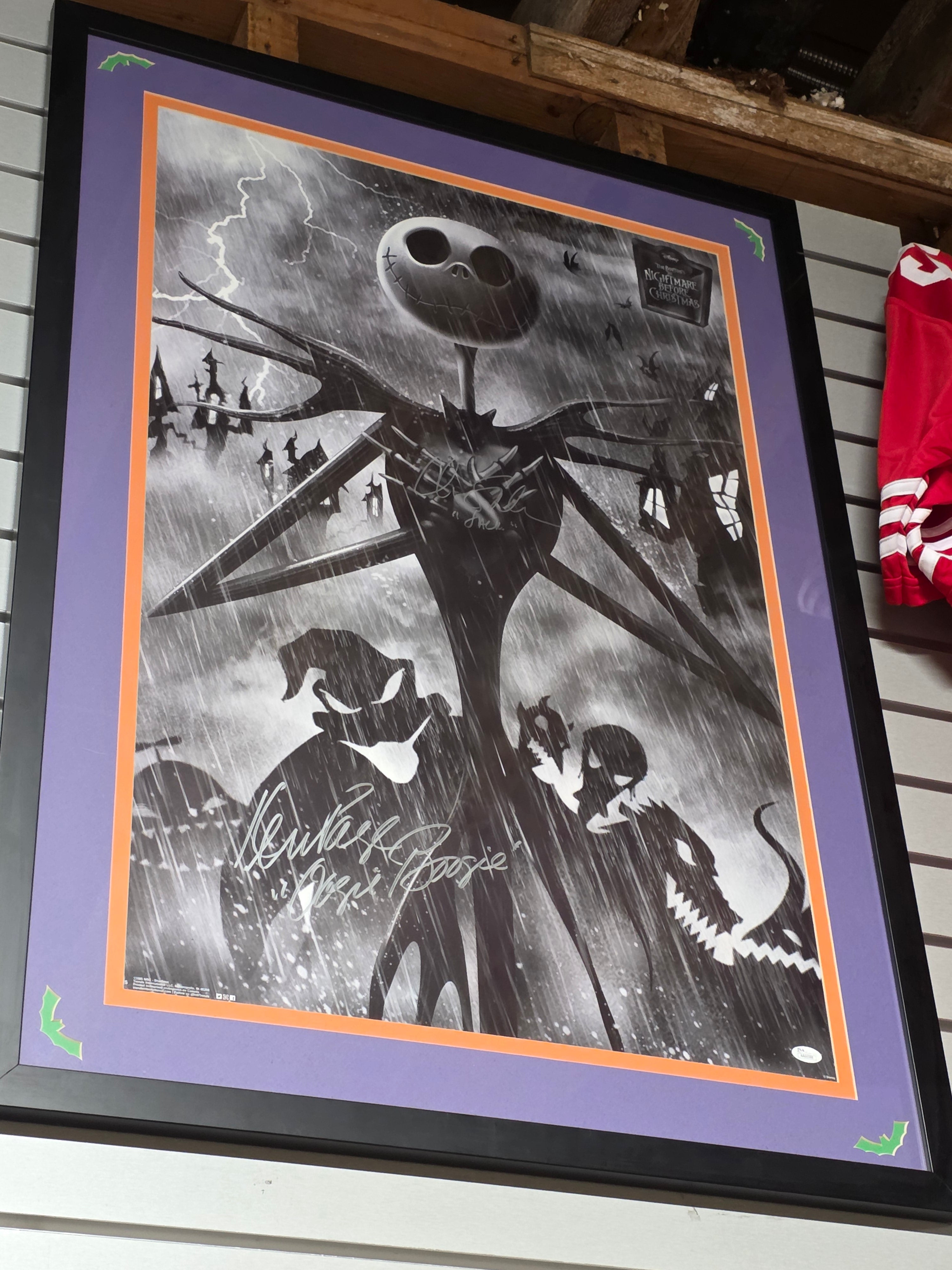 Vintage Nightmare Before Christmas Ken Page Autographed Framed Jack Skellington Art
