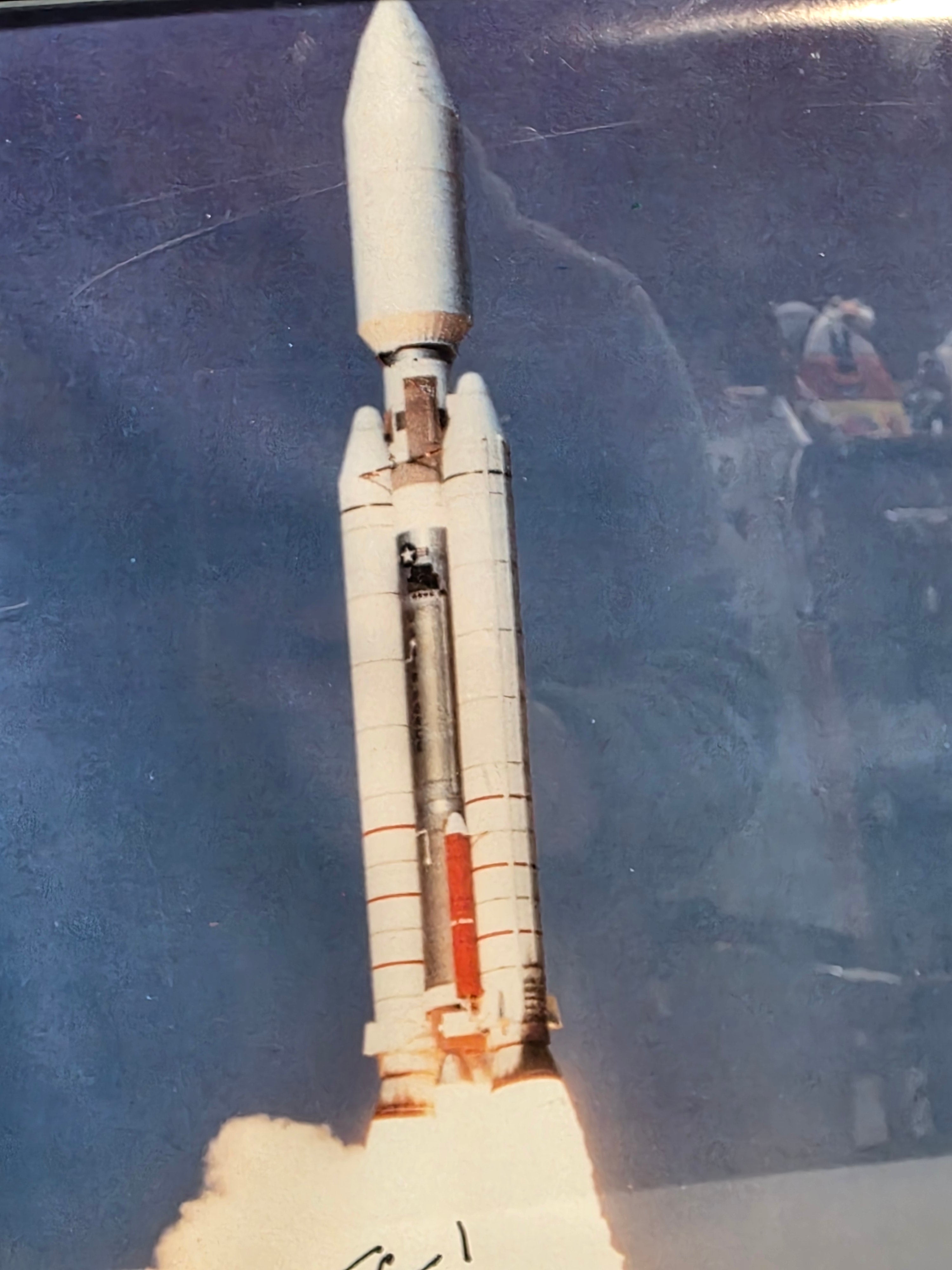 Vintage Signed Titan IV-1 Rocket Launch Photograph Framed NASA Space Memorabilia