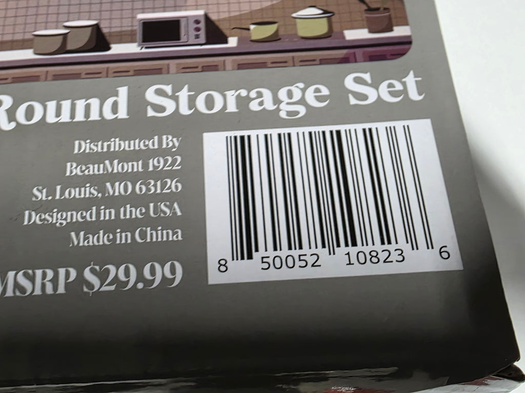 BeauMont Round Glass Storage Container Set With Lids Kitchen Food Storage Set
