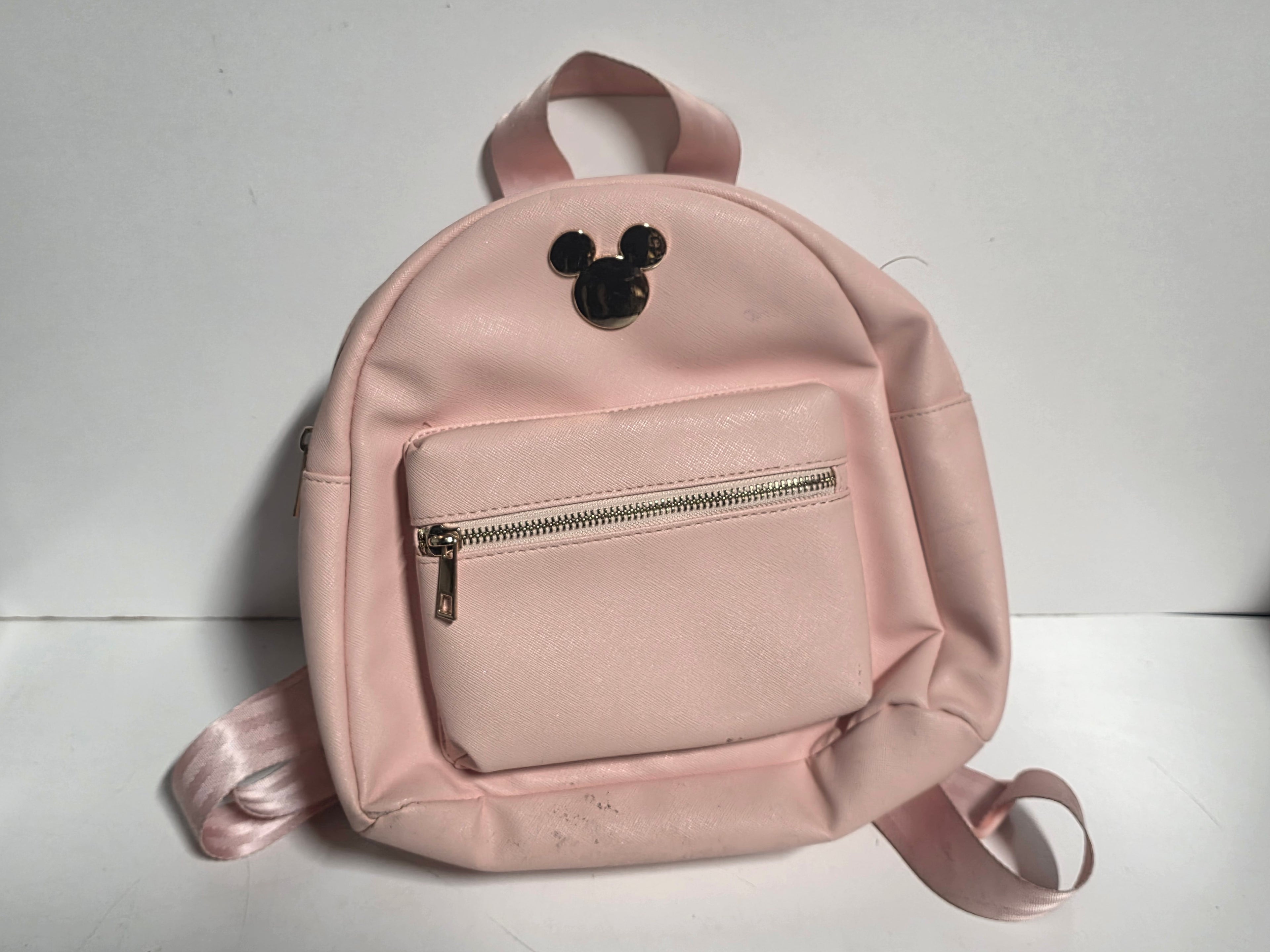 Disney Minnie Mouse Pink Mini Backpack Faux Leather Small Daypack Bag Collectible