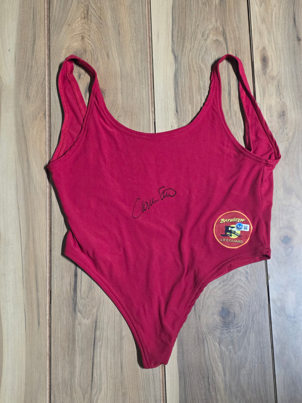 Vintage Signed Carmen Electra Baywatch Lifeguard Swimsuit One Piece Autograph