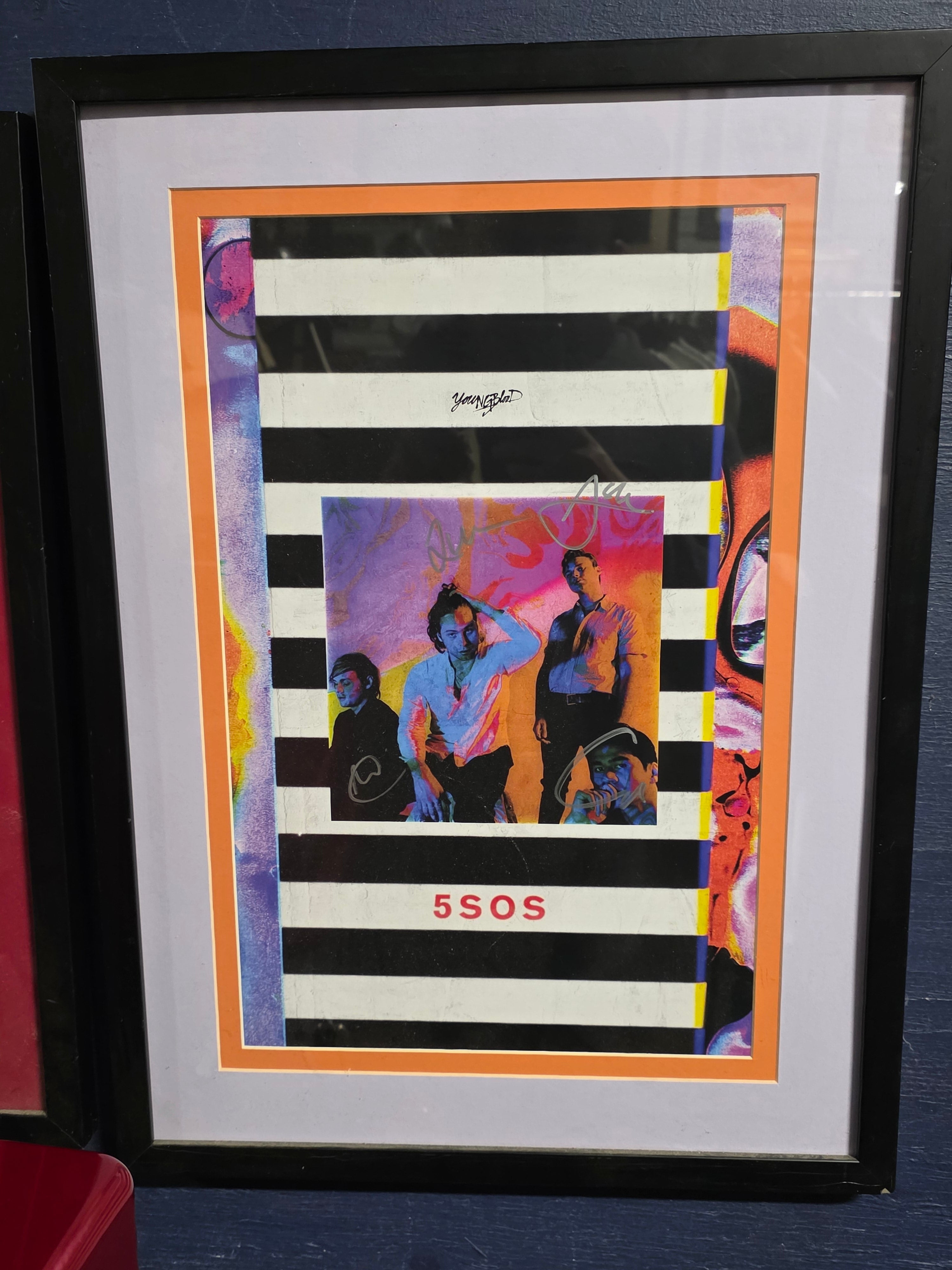 5 Seconds Of Summer 5SOS Signed Framed Band Poster Autographed Display Collectible