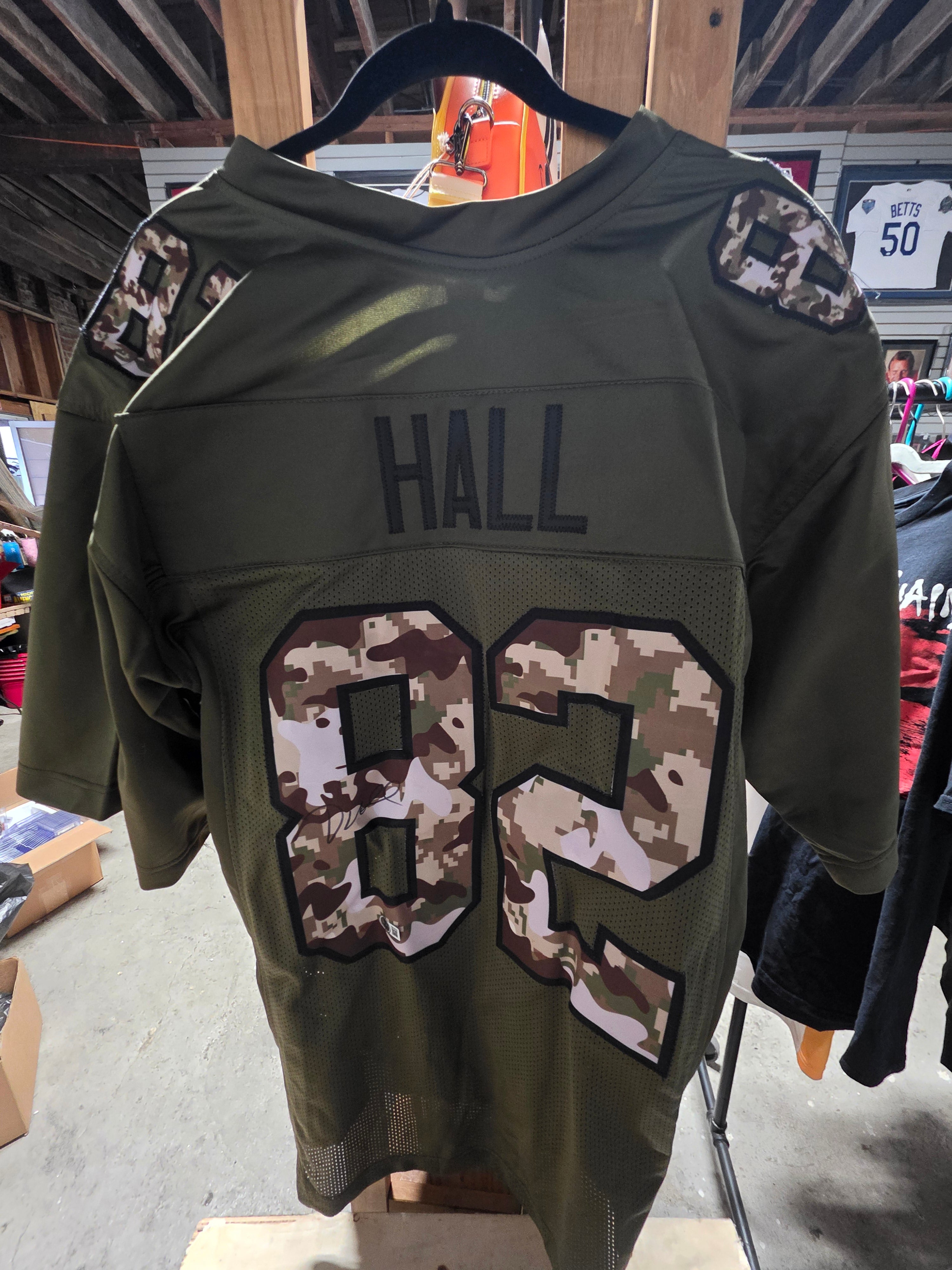 Dante Hall Signed Camo Football Jersey 82 Autograph Beckett Witness XL