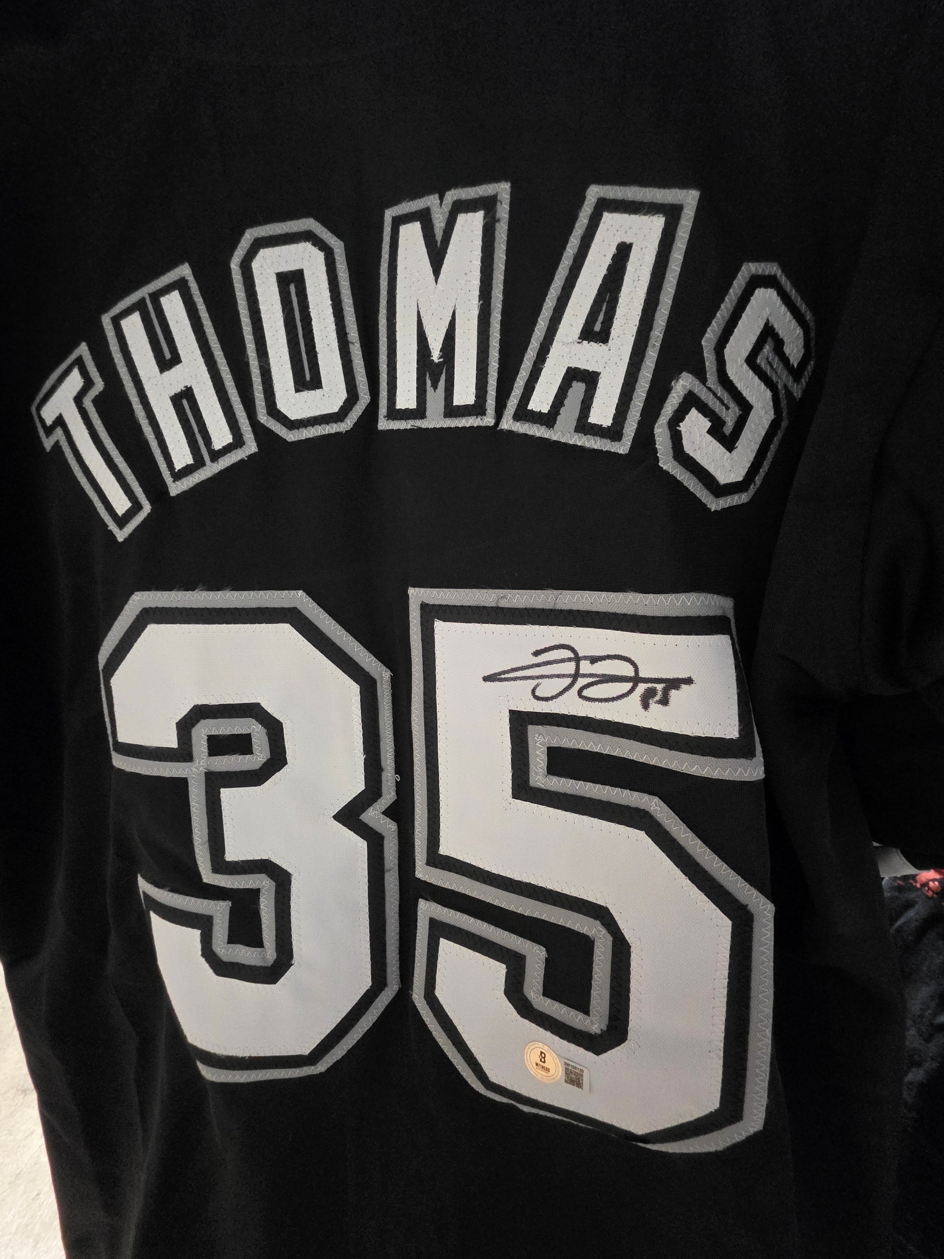 Frank Thomas Signed Chicago White Sox Black Jersey Autograph Beckett COA XL