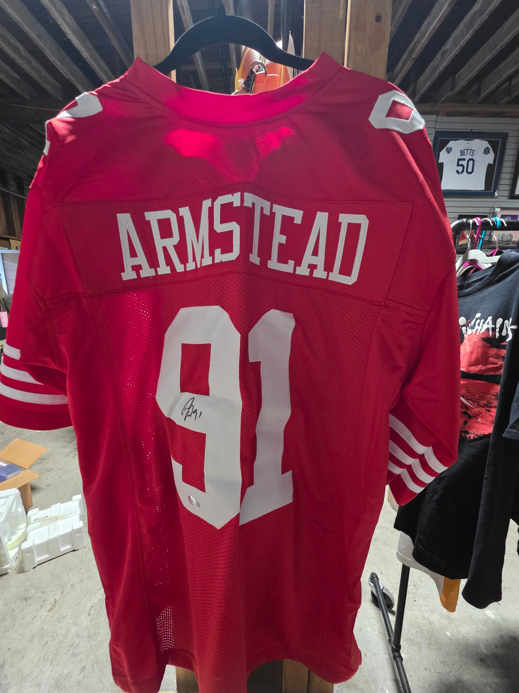 Arik Armstead Signed San Francisco 49ers Red Jersey Autograph Beckett COA