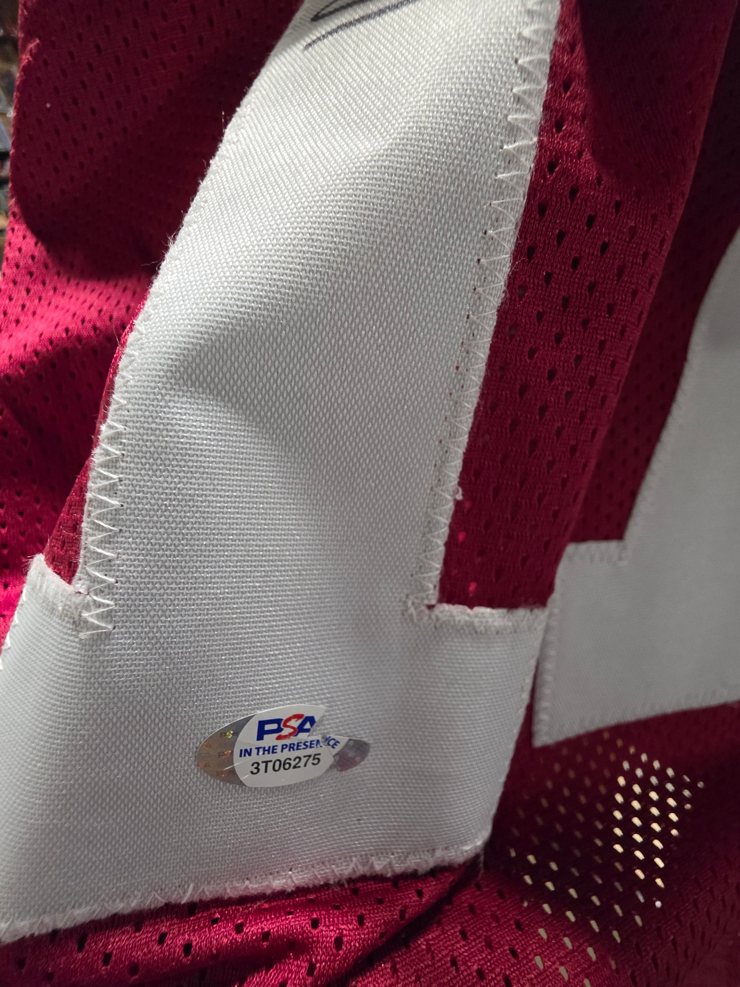 Agiye Hall Alabama Crimson Tide Football Jersey Signed Autograph PSA COA Display