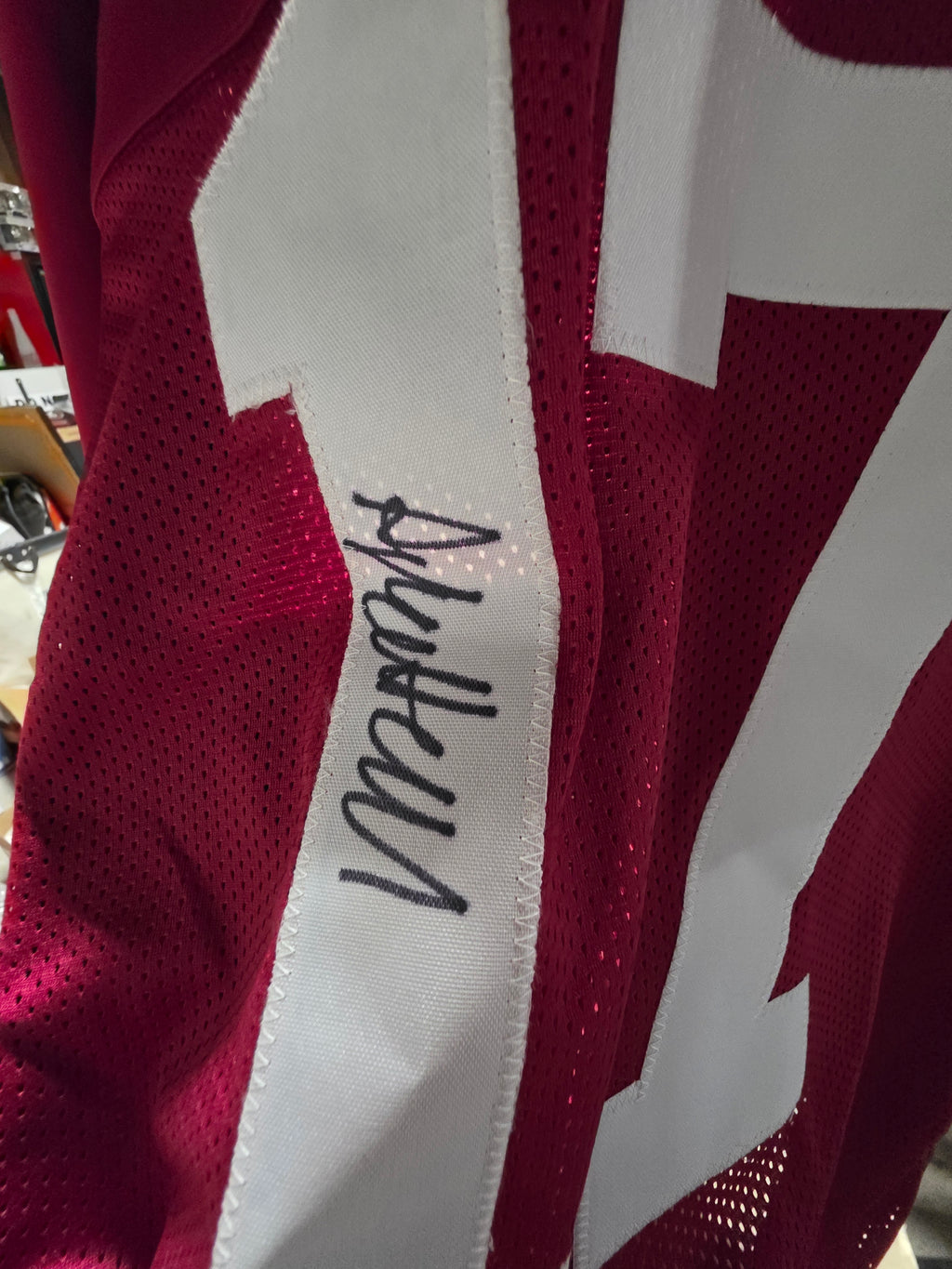 Agiye Hall Alabama Crimson Tide Football Jersey Signed Autograph PSA COA Display