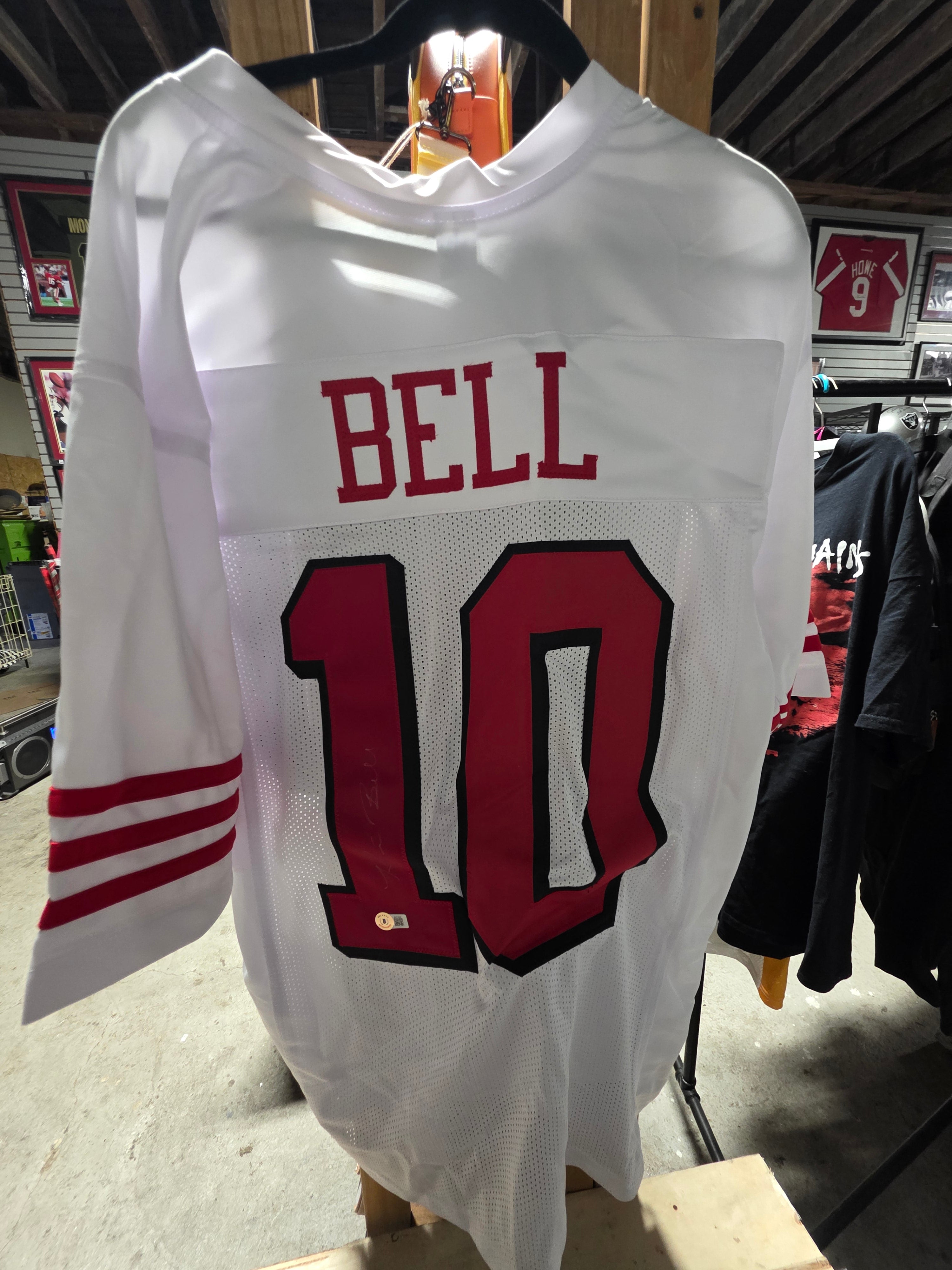 Ronnie Bell Signed Autograph Number 10 White Football Jersey Beckett Authenticated