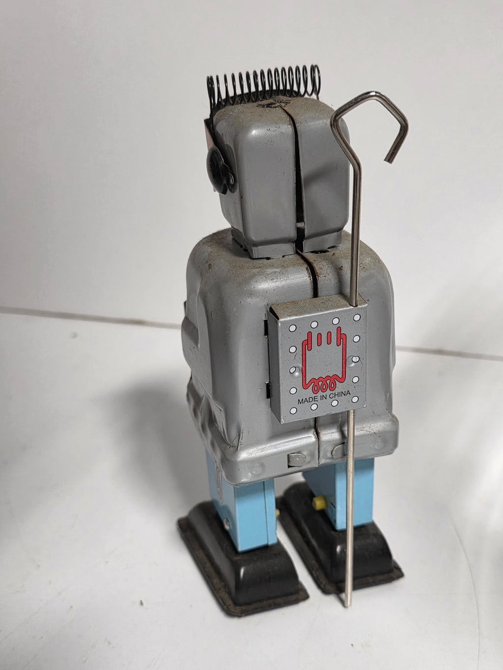 Vintage Red Face Robot Tin Wind Up Toy MS 413 Boxed Collectible Display Figure