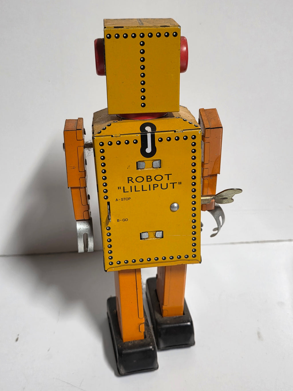 Vintage Metal Wind Up Robot Lilliput N.P. 5357 Tin Toy Collectible Display Piece