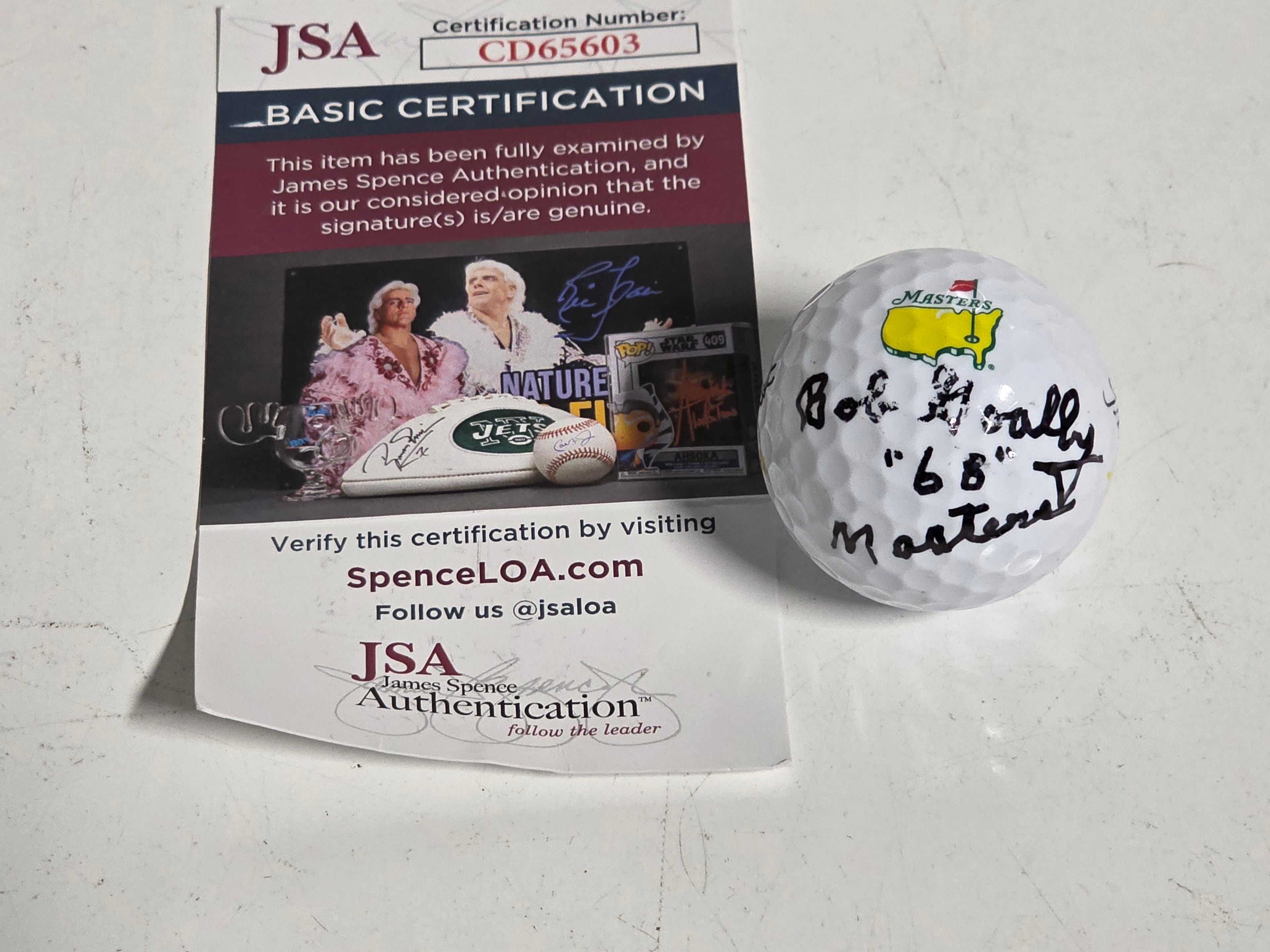 🏌️‍♂️ Autographed Masters Golf Ball – Bob Goalby "1968 Masters" + JSA Certified 🏆
