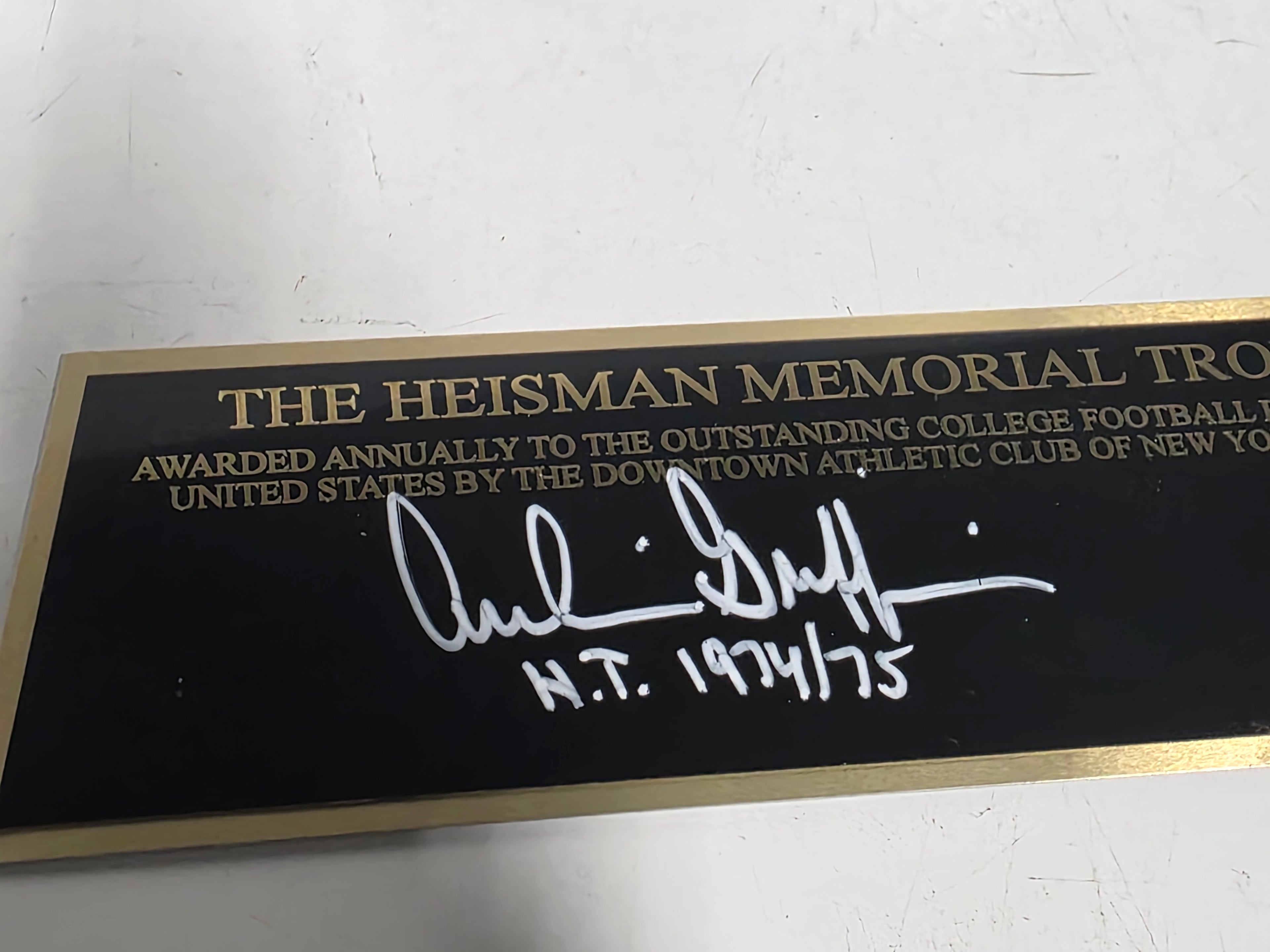 Vintage Archie Griffin Signed Heisman Trophy Plaque Ohio State JSA Beckett