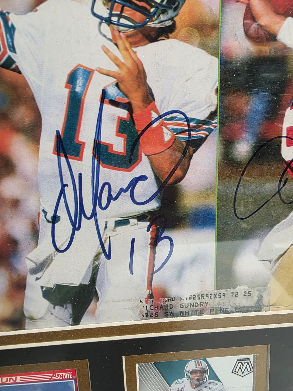Framed Joe Montana & Dan Marino Signed / Autographed Sports Illustrated + Cards | PSA/DNA COA