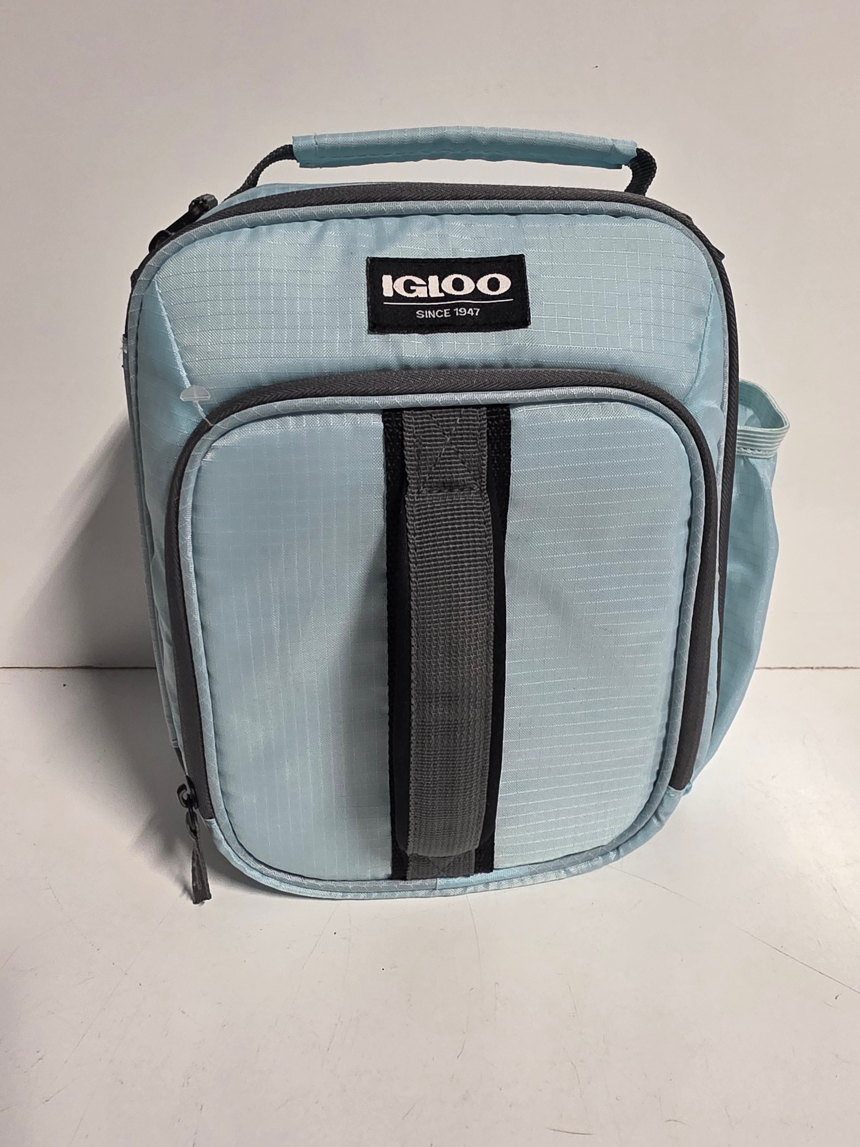 Igloo Soft Lunch Cooler Bag Light Blue Insulated Zippered Carry Tote Pack Travel