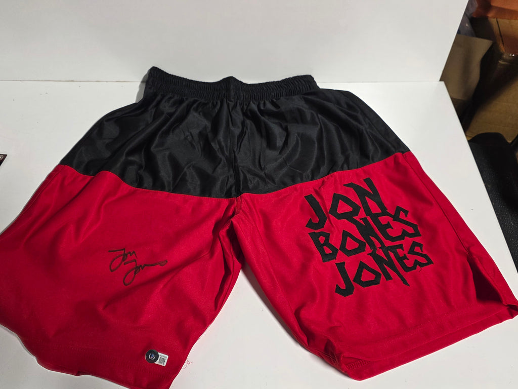 Jon Jones Signed MMA Fight Trunks Autographed Jon Bones Jones UFC Collectible Gear