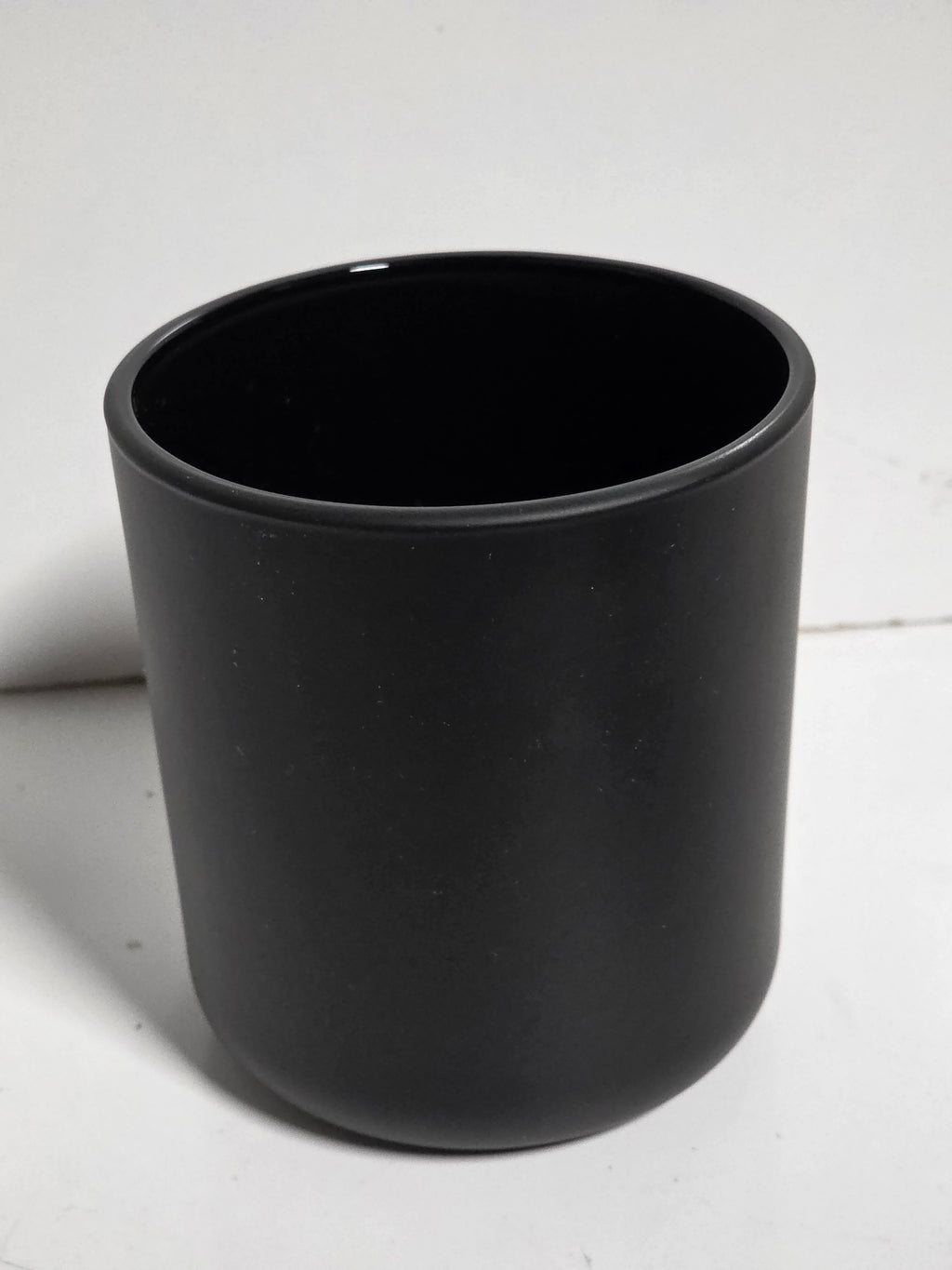 Black Glass Candle Holder Minimalist Cylindrical Home Decor Display Accent Piece