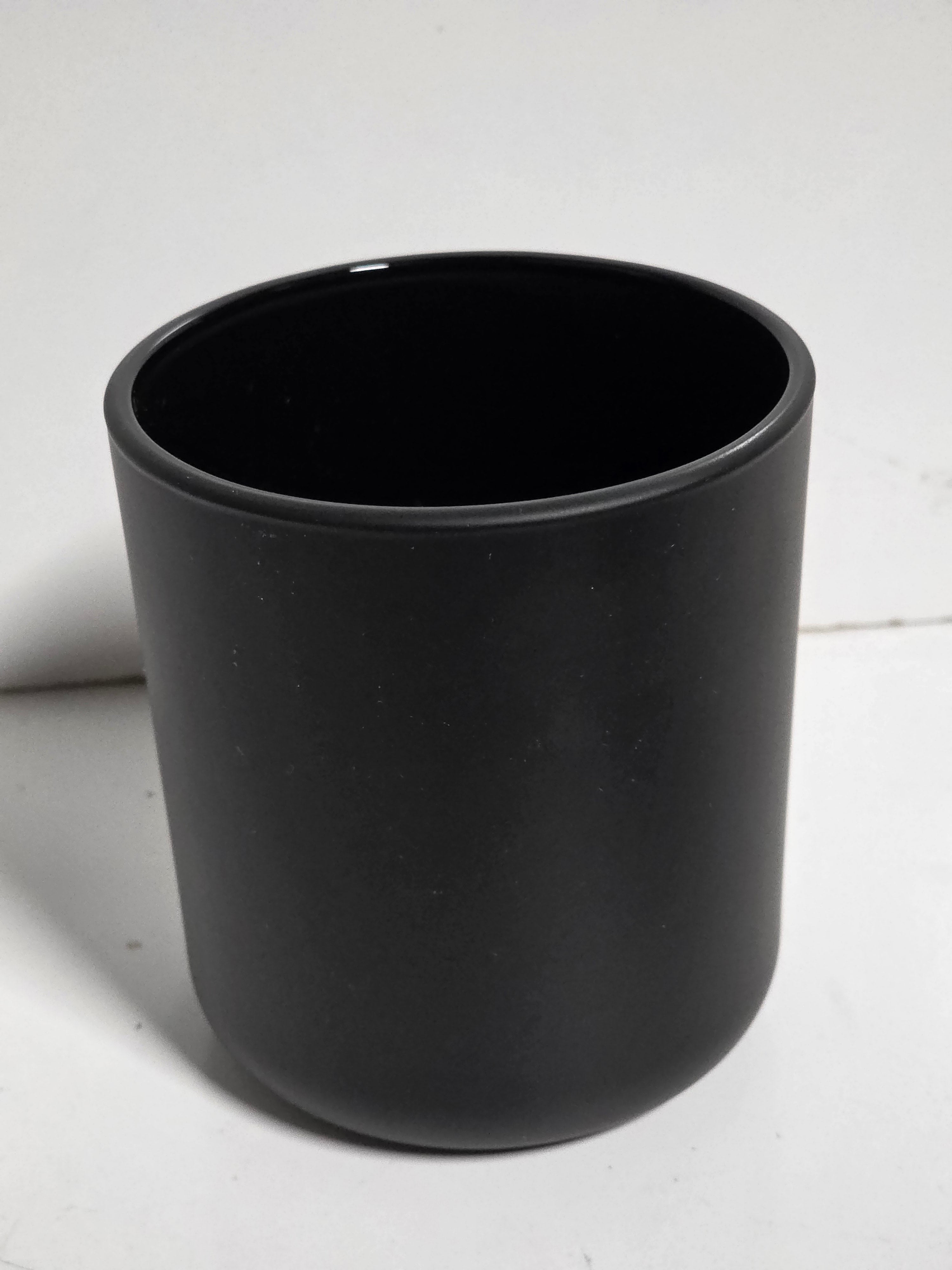 Black Glass Candle Holder Minimalist Cylindrical Home Decor Display Accent Piece