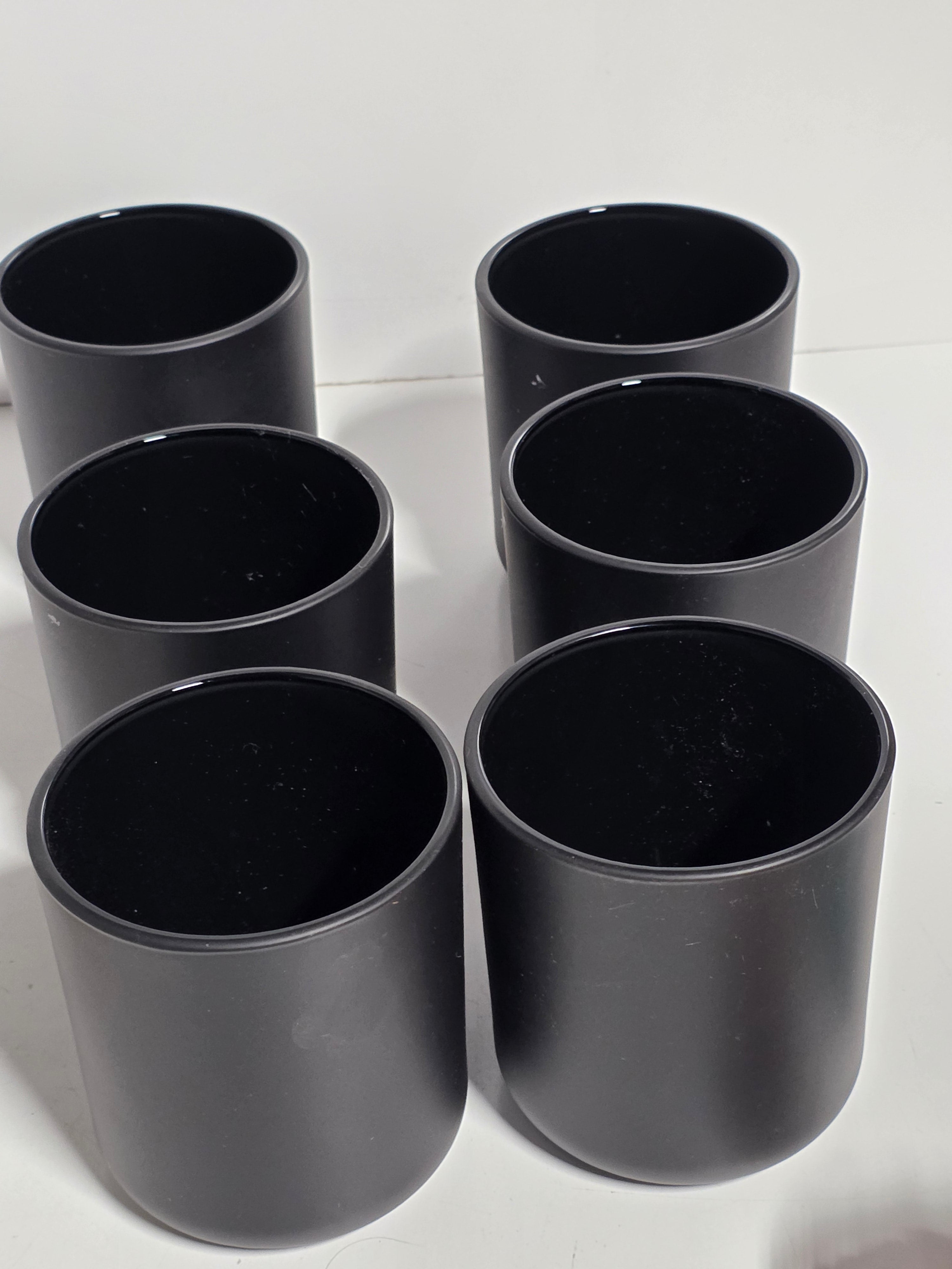 Black Glass Candle Holder Minimalist Cylindrical Home Decor Display Accent Piece