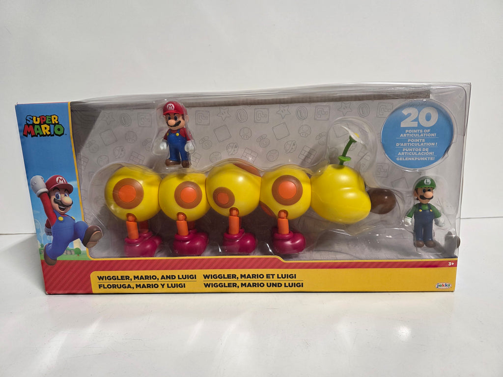 Super Mario Wigglers Mario Luigi Action Figure Set 20 Point Articulation Toys