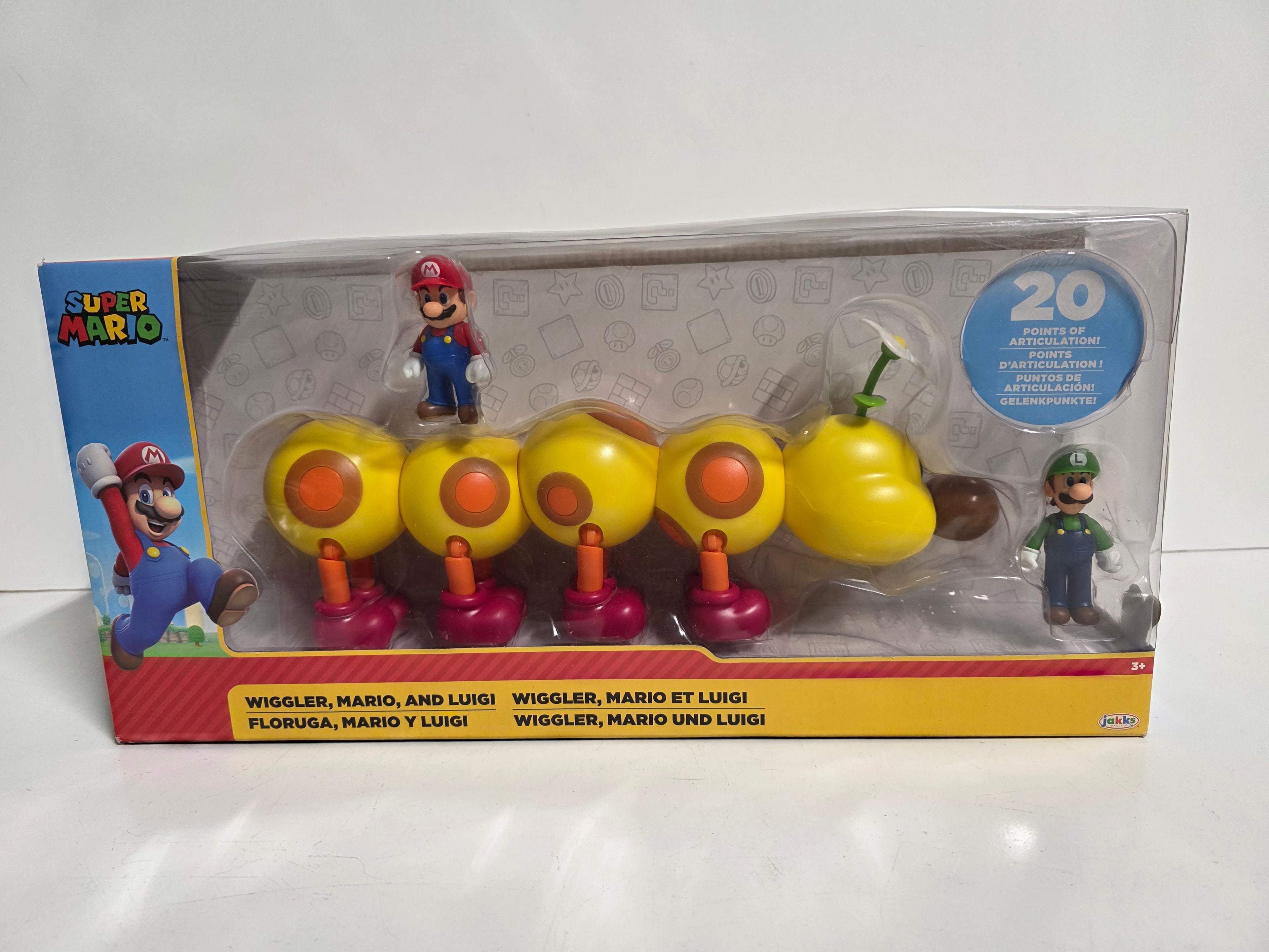 Super Mario Wigglers Mario Luigi Action Figure Set 20 Point Articulation Toys