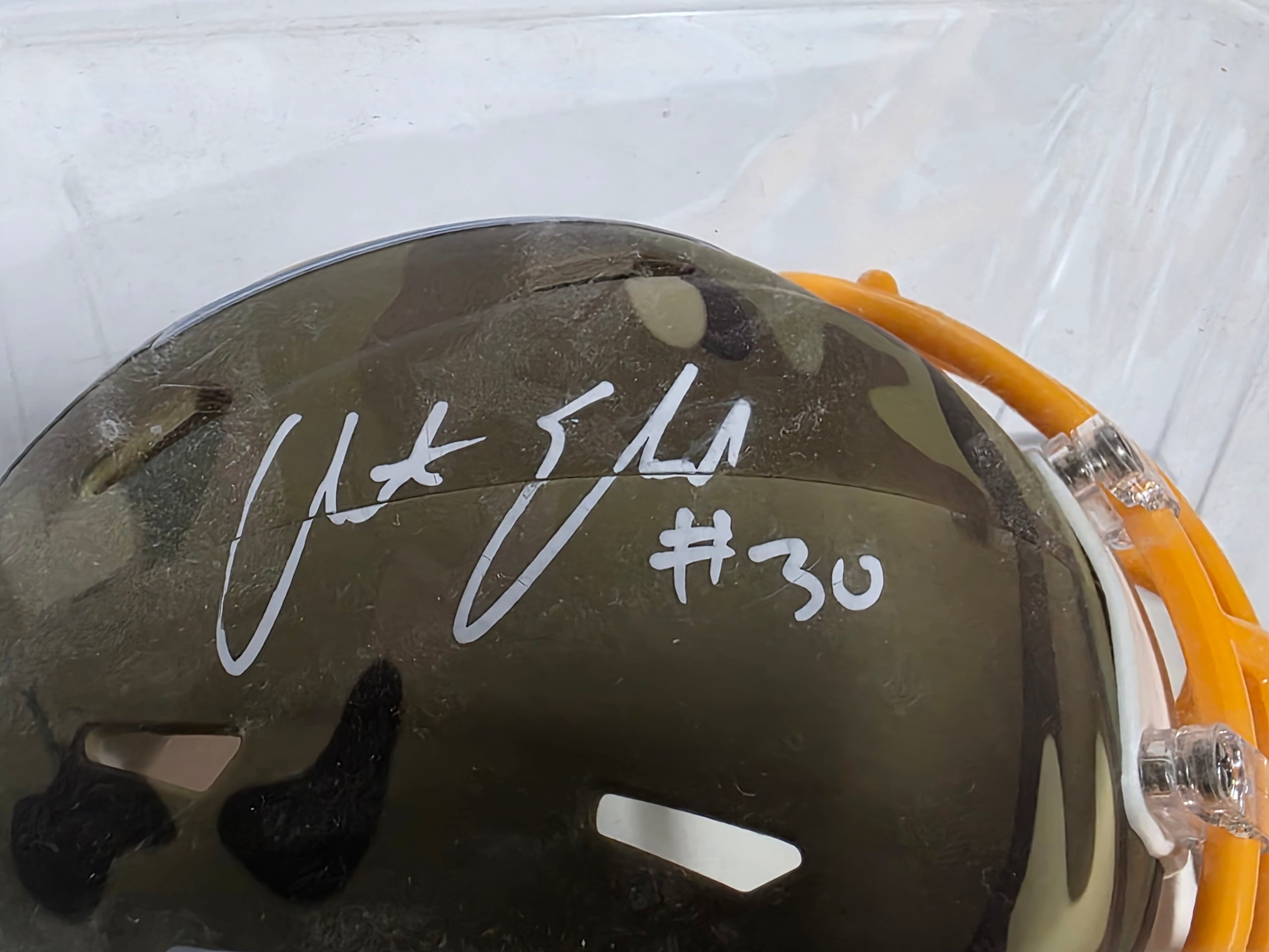 Riddell Chargers Austin Ekeler Signed Autograph Camo Mini Helmet Collectible NFL