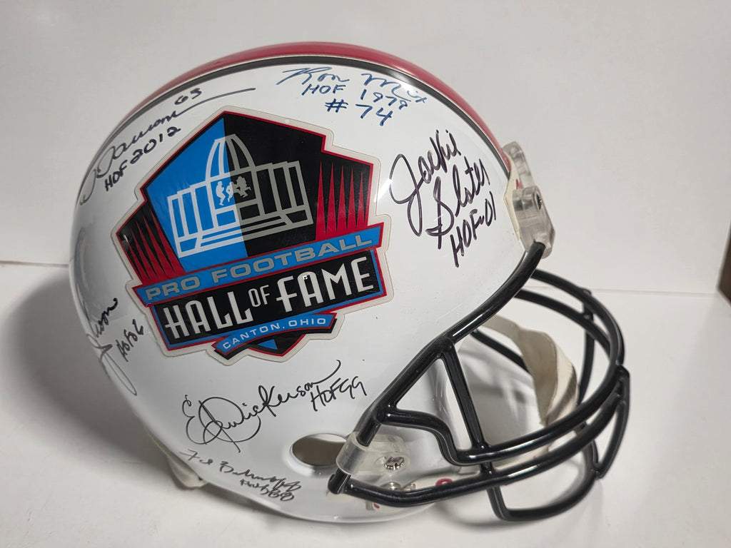 Joe Greene Eric Dickerson Warren Moon Multi Star Autographed Pro Football HOF Helmet
