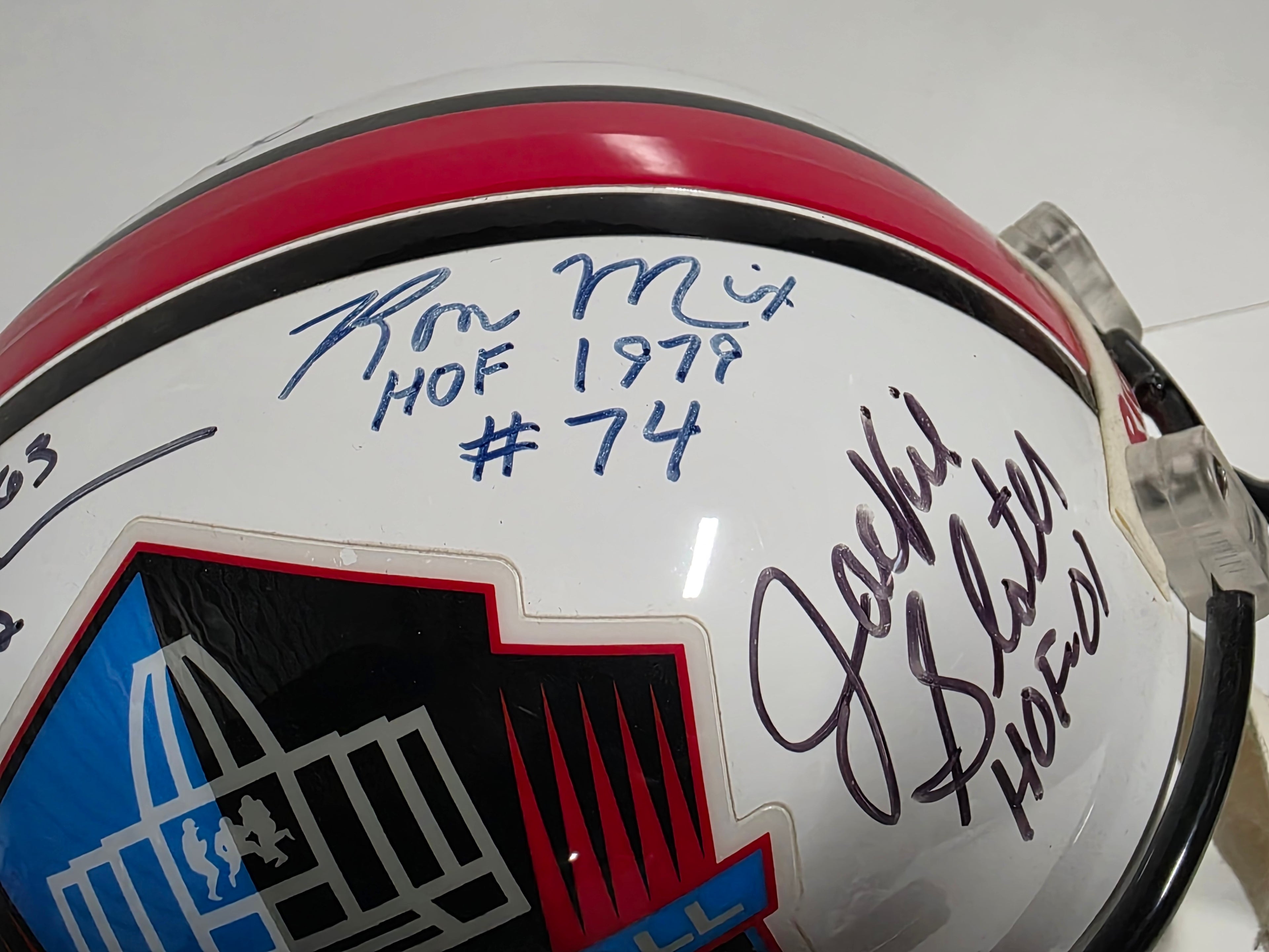 Joe Greene Eric Dickerson Warren Moon Multi Star Autographed Pro Football HOF Helmet