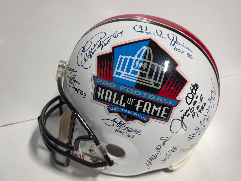 Joe Greene Eric Dickerson Warren Moon Multi Star Autographed Pro Football HOF Helmet